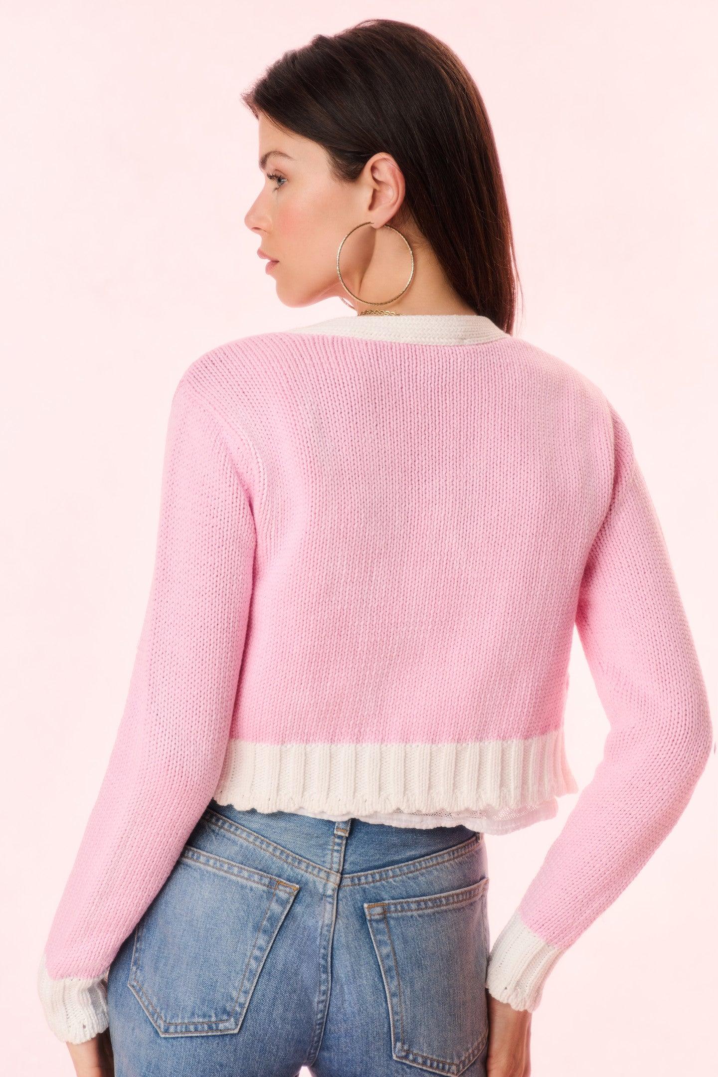 Hyacinth Cropped Cable Knit Cardigan Product Image
