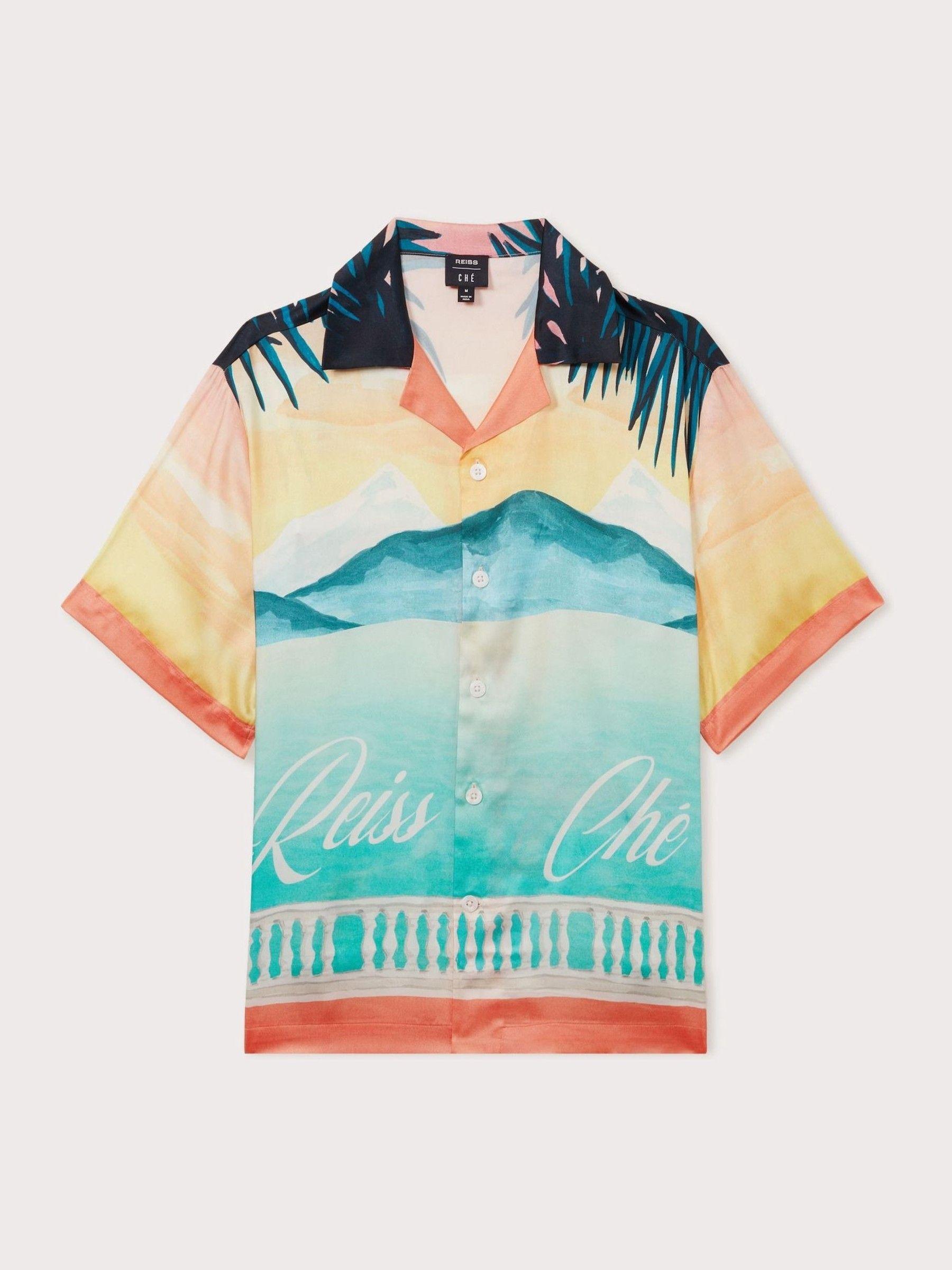 Veranda Pink Multi Ché Hand-Painted Cuban Collar Shirt Product Image