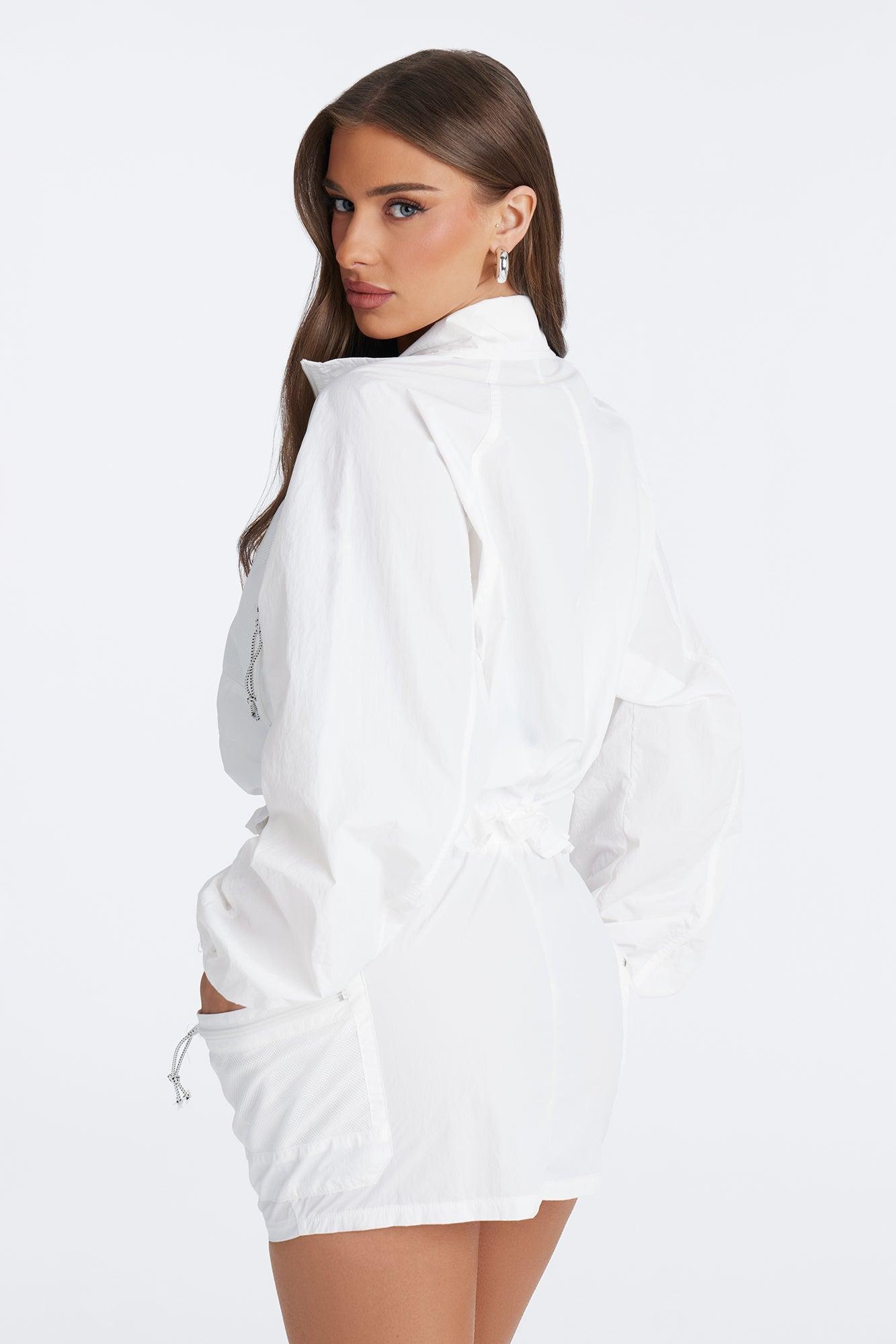Stay Cool Cropped Windbreaker Jacket - White Female Product Image