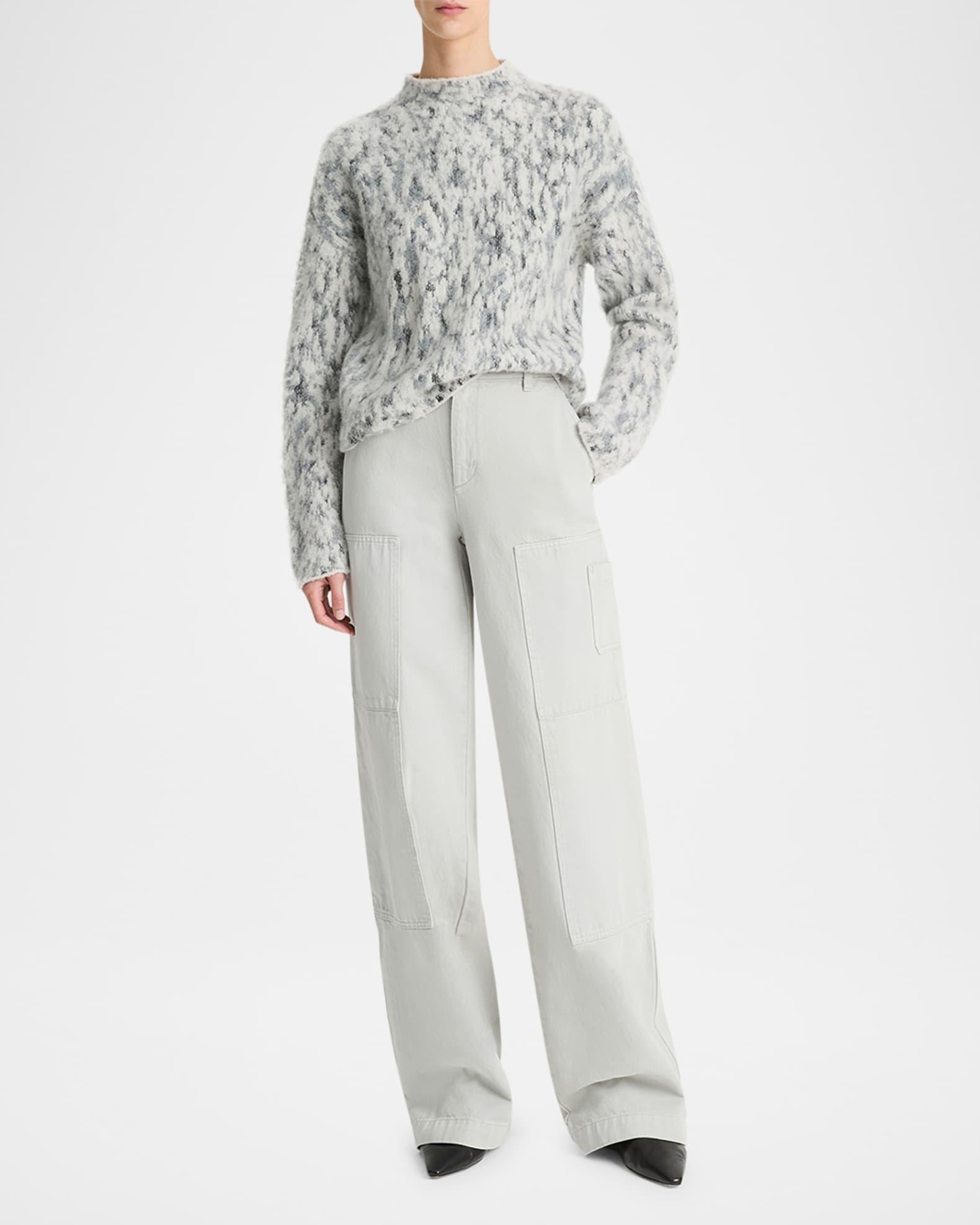 Abstract Jacquard Mock-Neck Sweater Product Image