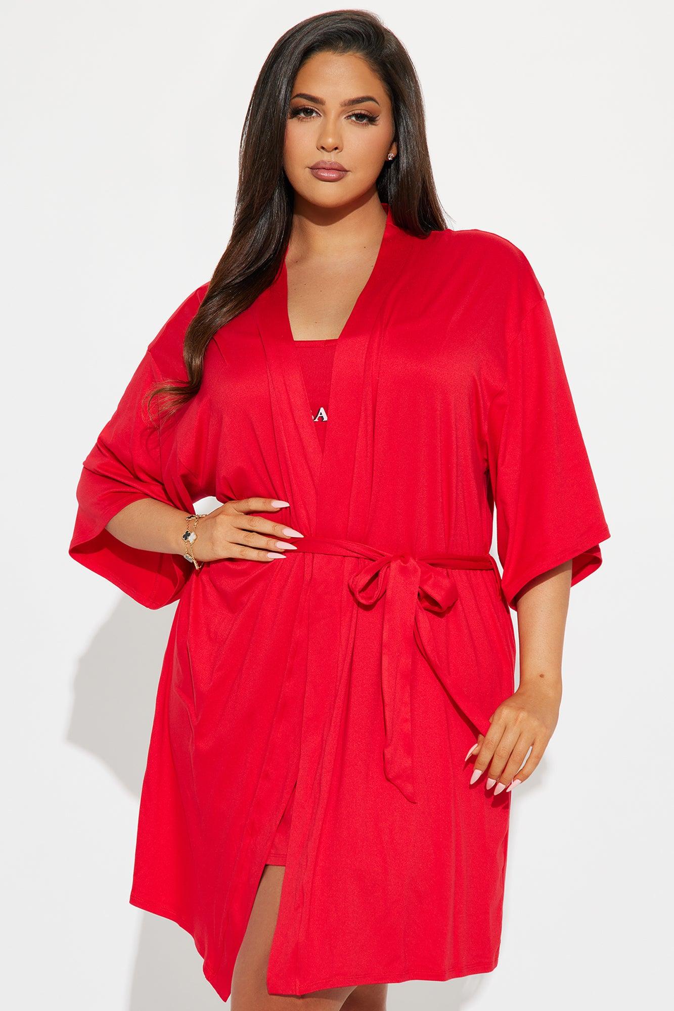 Bad Bitch PJ Robe Set - Red Product Image