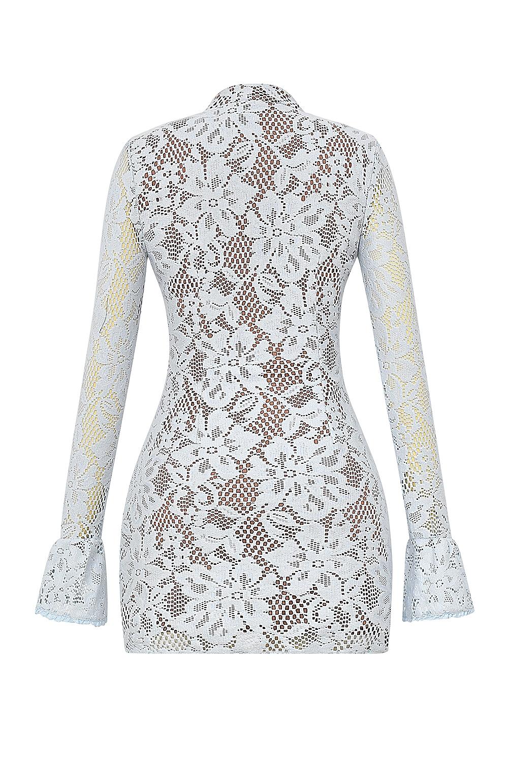 Brianna  bluebell keyhole lace mini dress Product Image