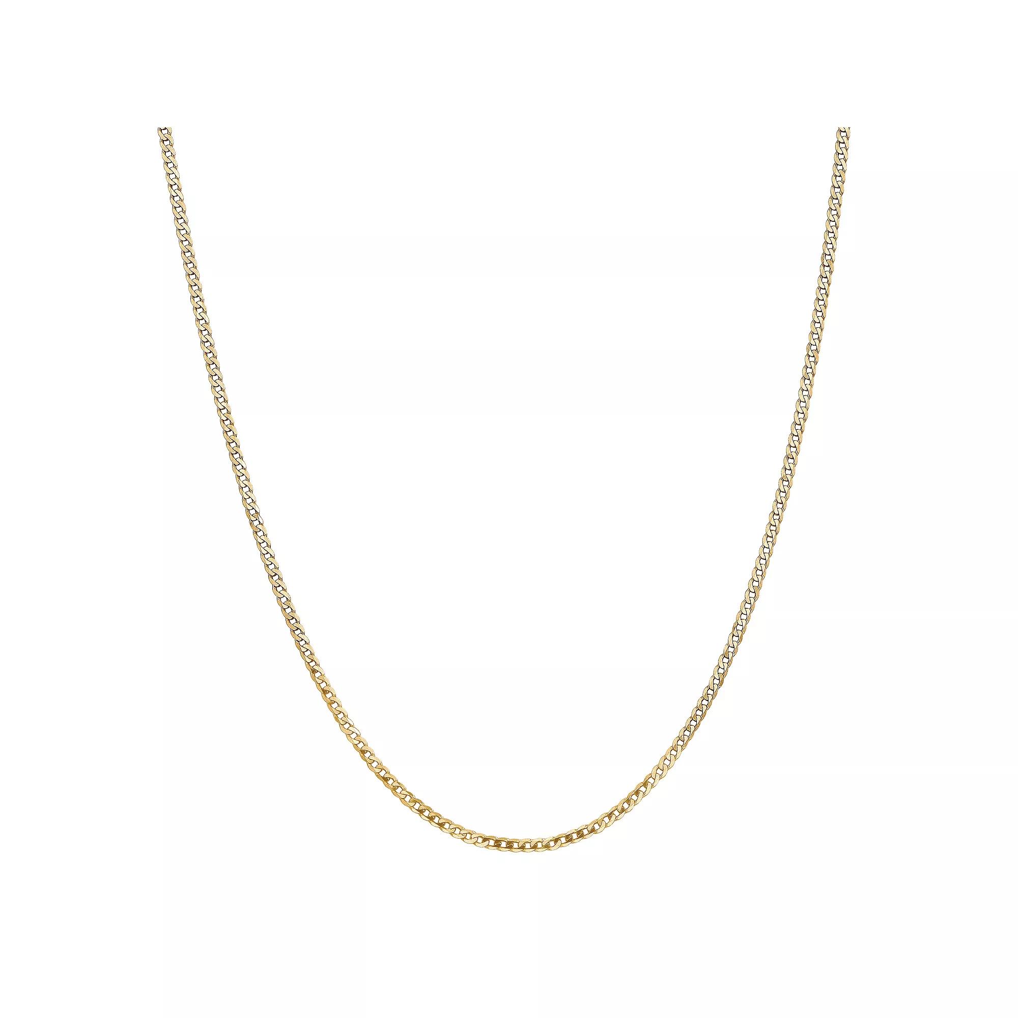 14k Gold Beveled Curb Chain Necklace, Women's, Size: 8" Product Image