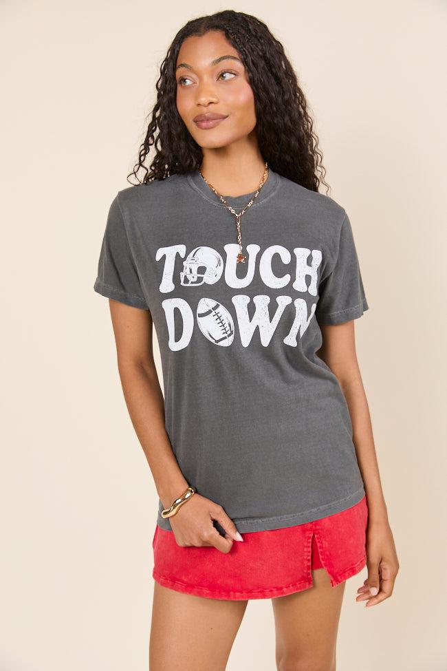 Touchdown Printed Dark Grey Graphic Tee Product Image