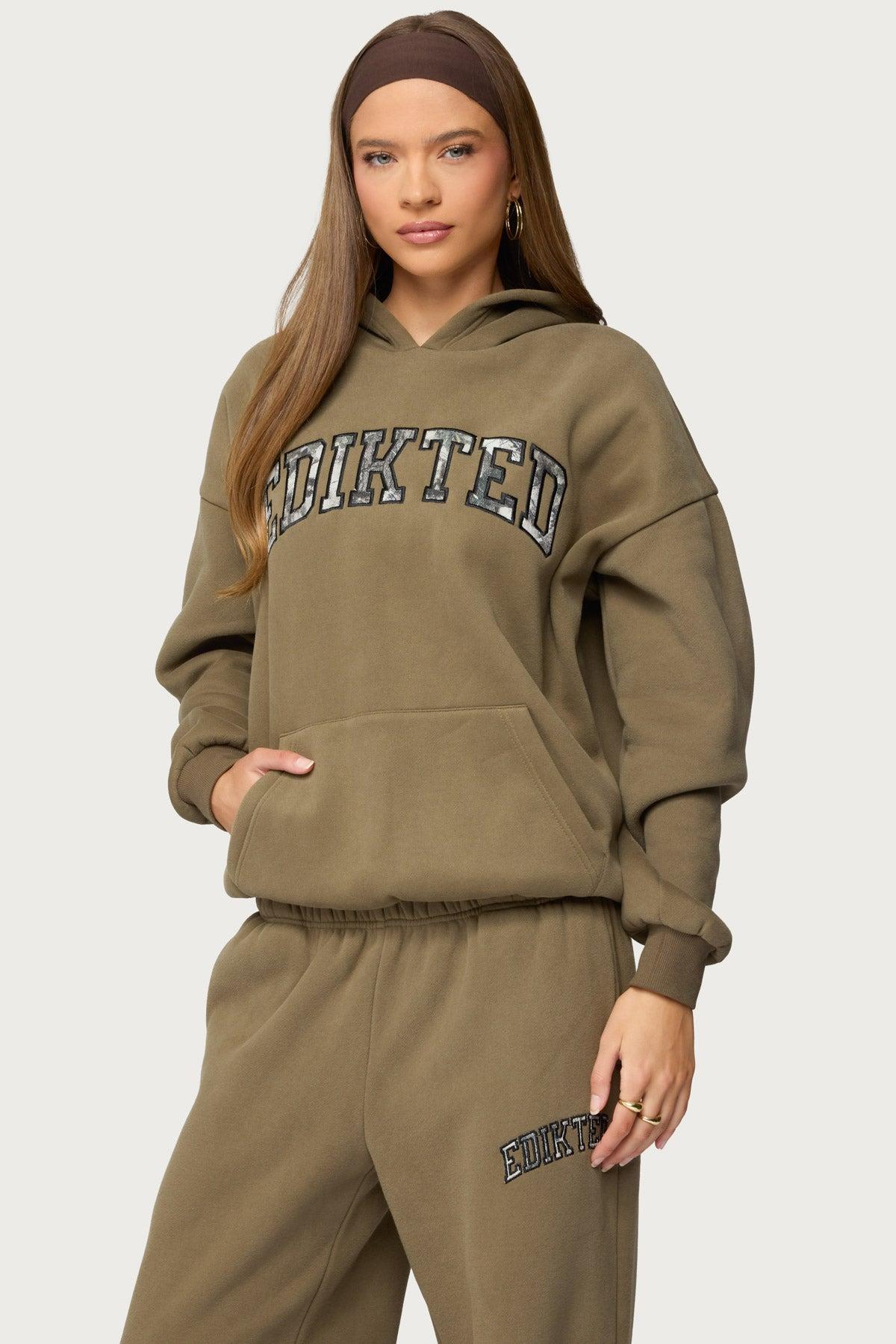 Camo Crush Edikted Oversized Hoodie Product Image