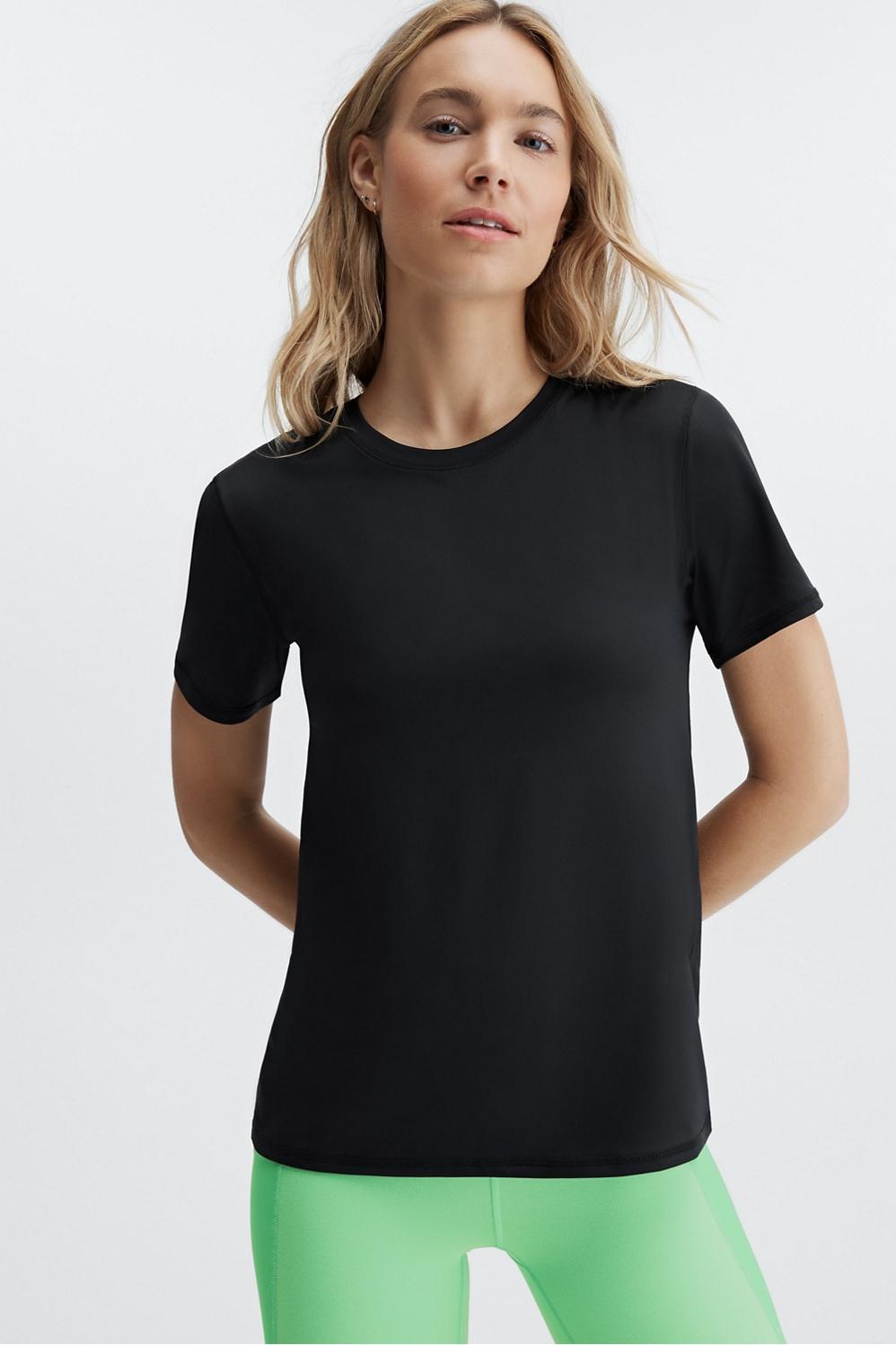 Fabletics Phoenix Lite Short-Sleeve Top Womens black Size XXS Product Image