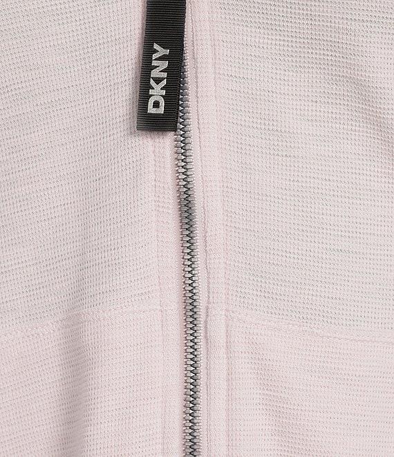 DKNY Sport by Donna Karan Long Sleeve Full Zip Mini Slub Waffle Pocketed Hoodie Product Image