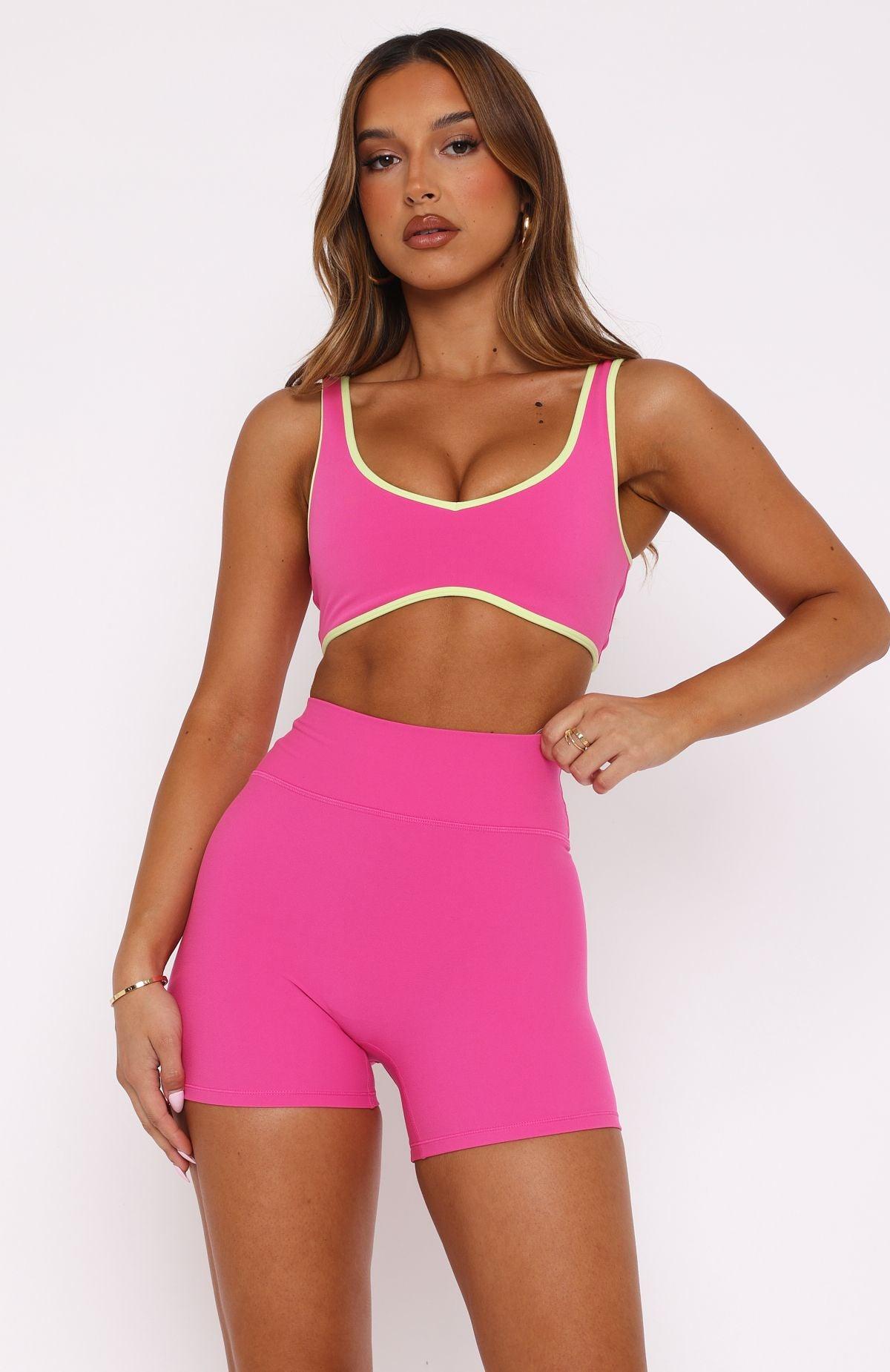 Keep Up High Waisted Shorts 4" Bubblegum Product Image