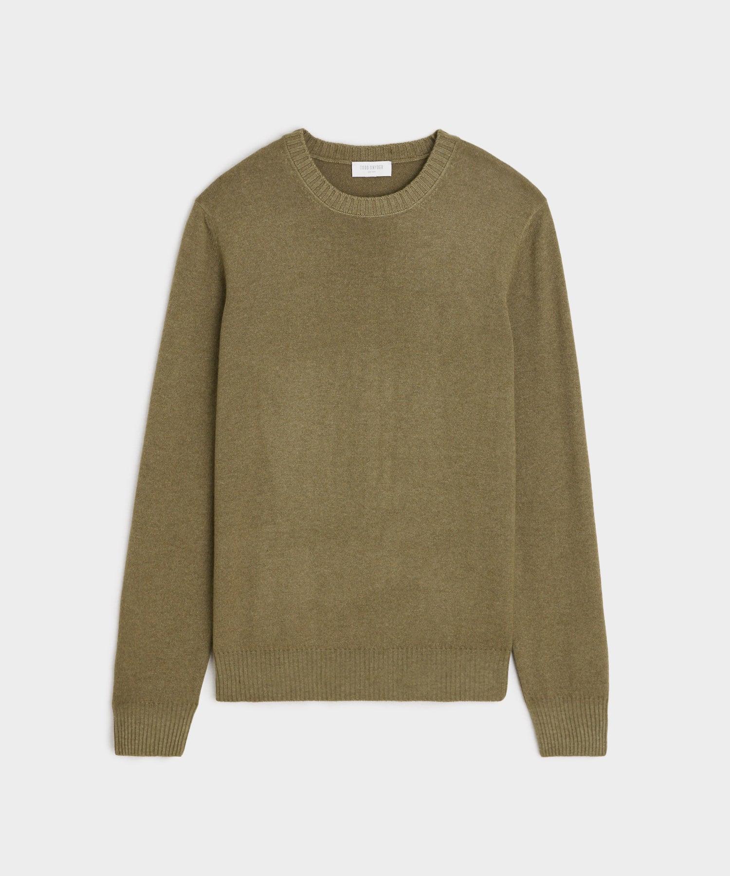 Italian Garment Dyed Wool Cashmere Crewneck Sweater Product Image
