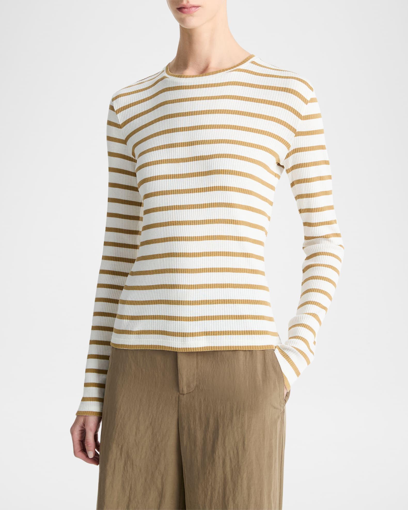 Stripe Ribbed Crewneck Top  Product Image