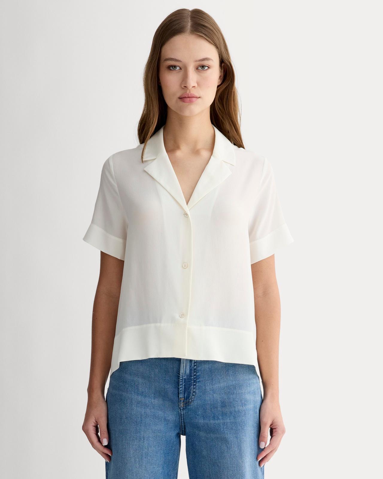 Womens Notch Shirt in Washable Silk by Everlane Product Image