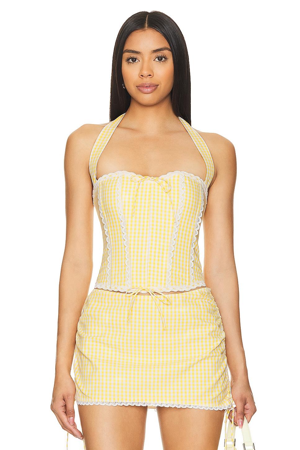 Gingham Lace Corset GUIZIO Product Image