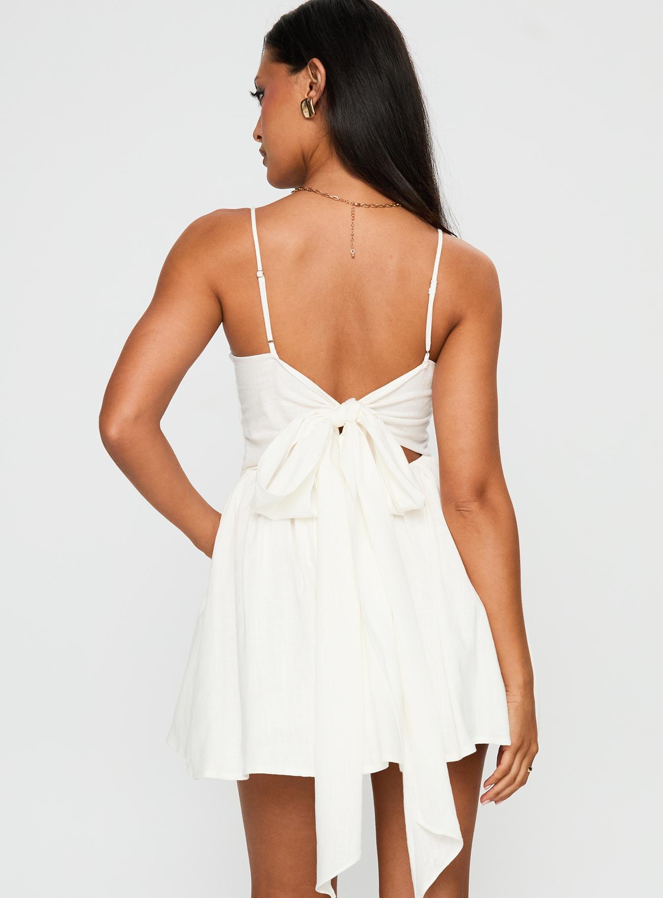 Angel Wings Tie Up Mini Dress White Product Image