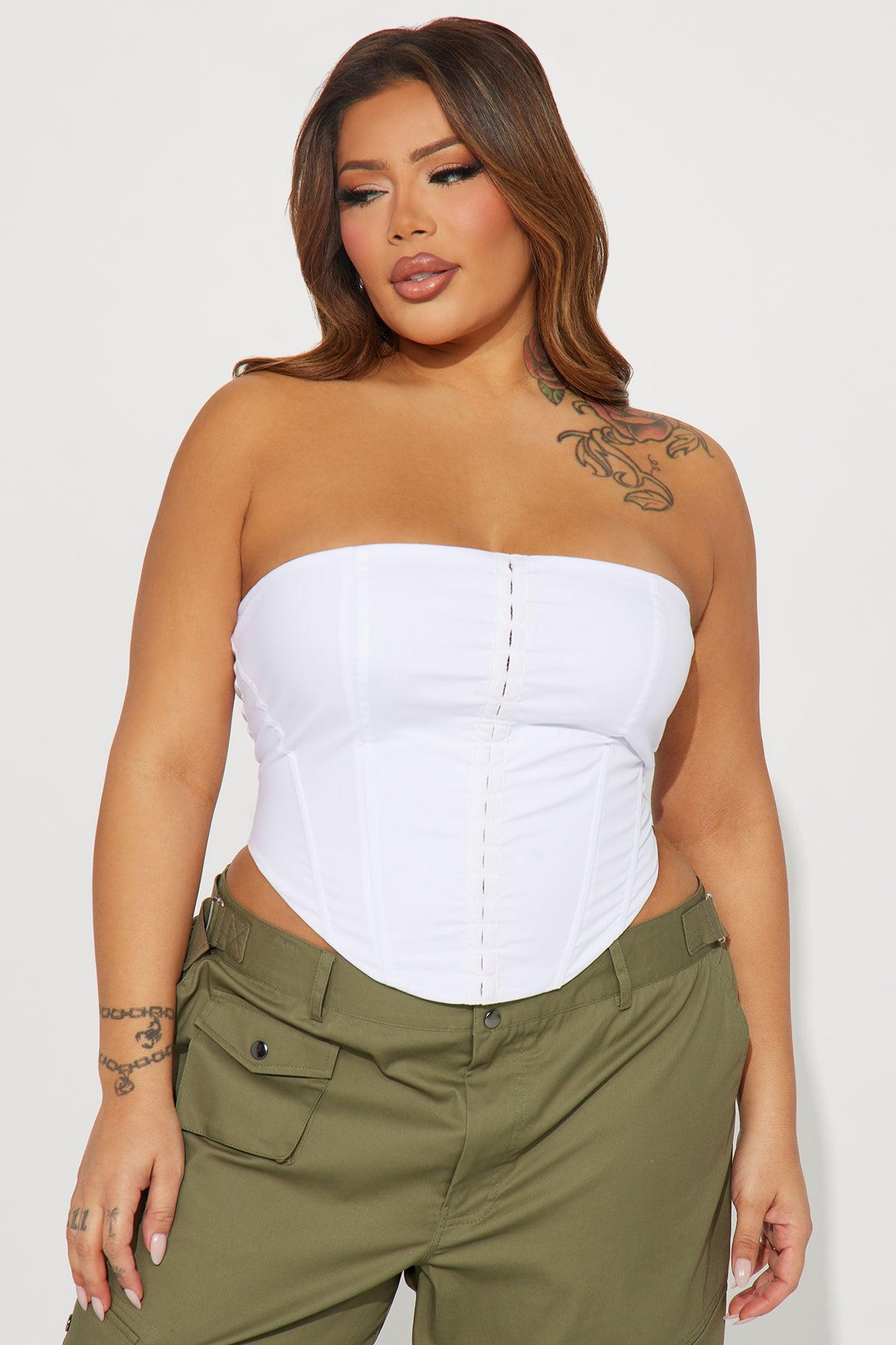 Every Occasion Poplin Corset Top - White Product Image