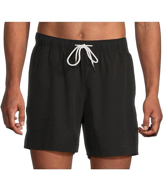 Caribbean Palmsway 6#double; Solid Swim Trunks Product Image