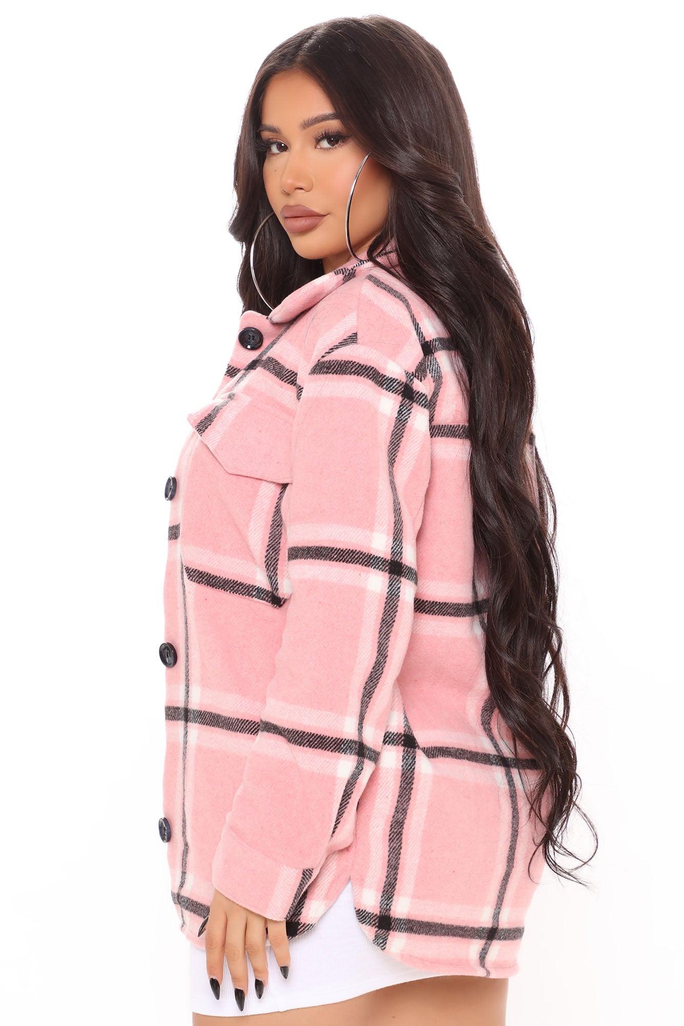 Penelope Plaid Shacket - Pink/combo Product Image