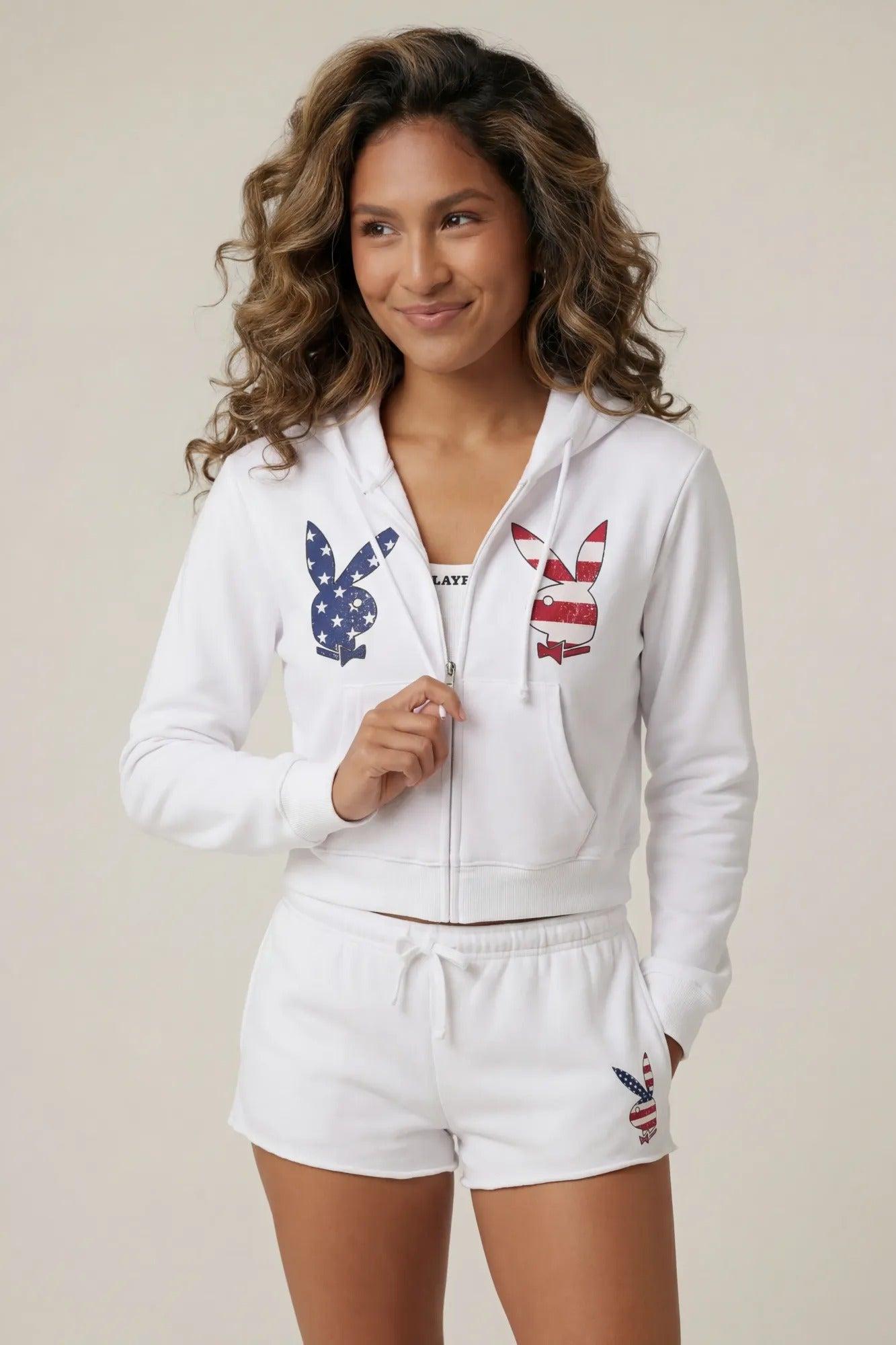 Playboy USA Graphic Fleece Zip-Up Hoodie Female Product Image