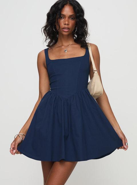 Martie Mini Dress Navy Product Image
