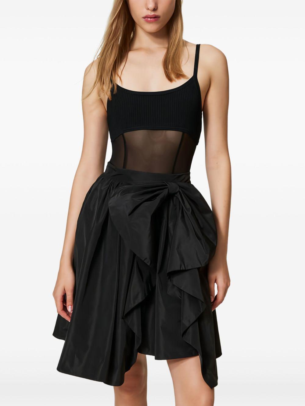bow-detail asymmetrical taffeta skirt Product Image