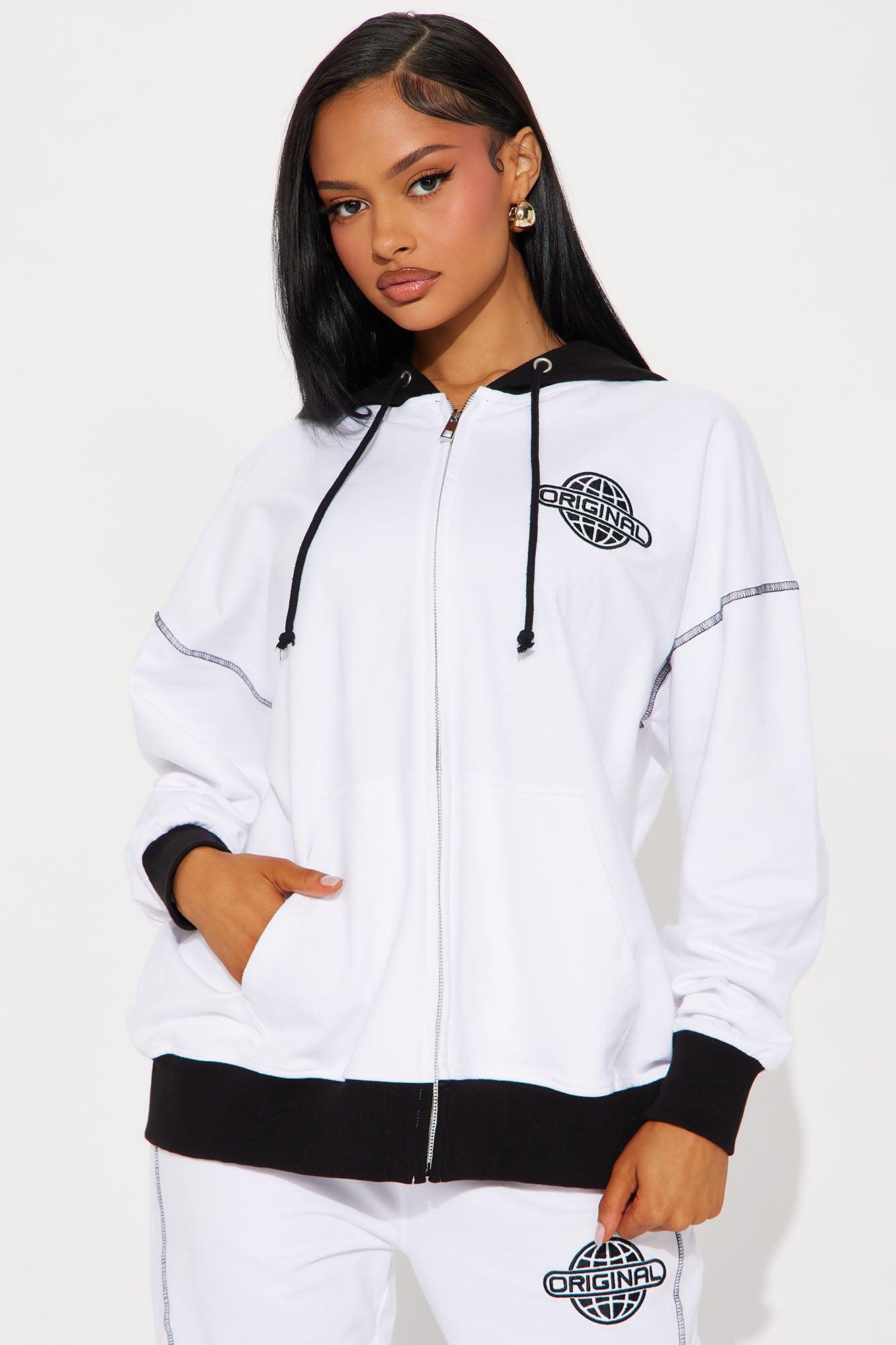 Original Sport Flare Sweatsuit Set - White/Black Product Image