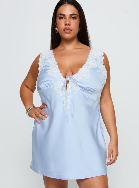 Nourish Mini Dress Blue Curve Product Image