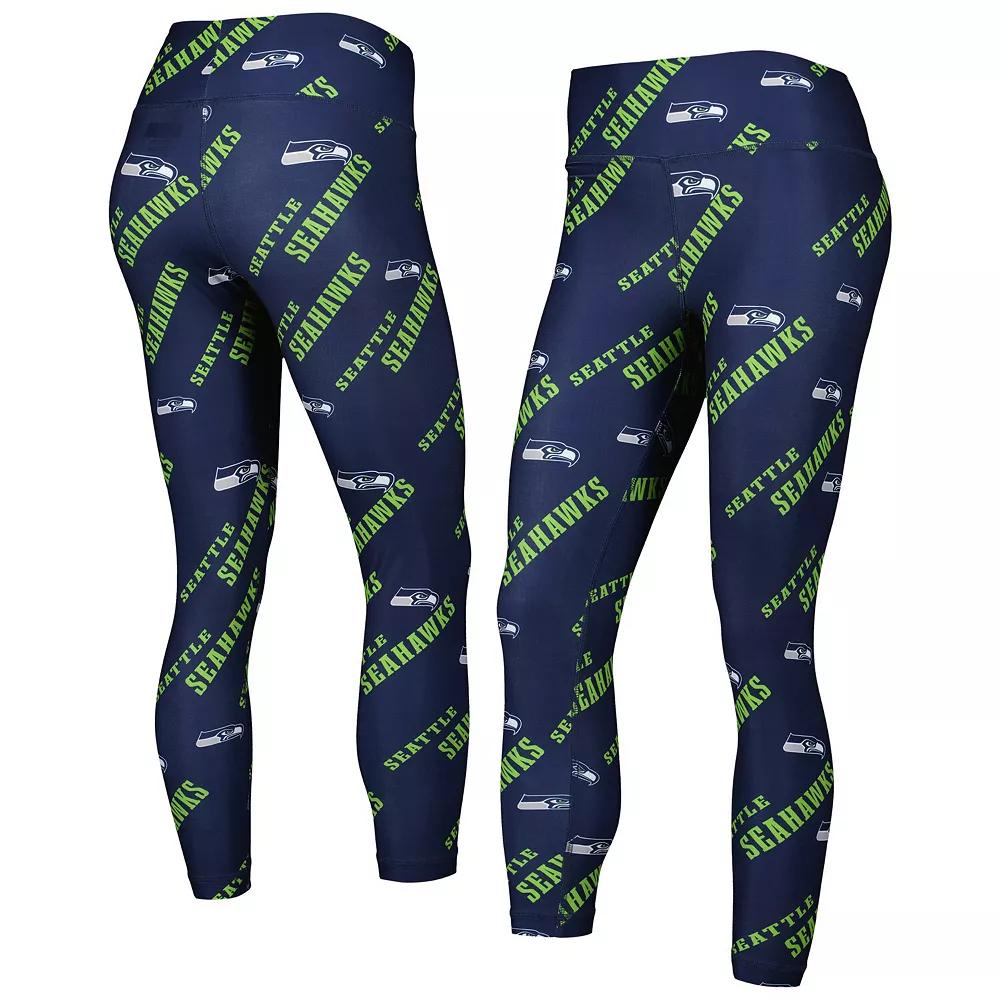Women's Concepts Sport College Navy Seattle Seahawks Breakthrough Allover Print Lounge Leggings,  Product Image