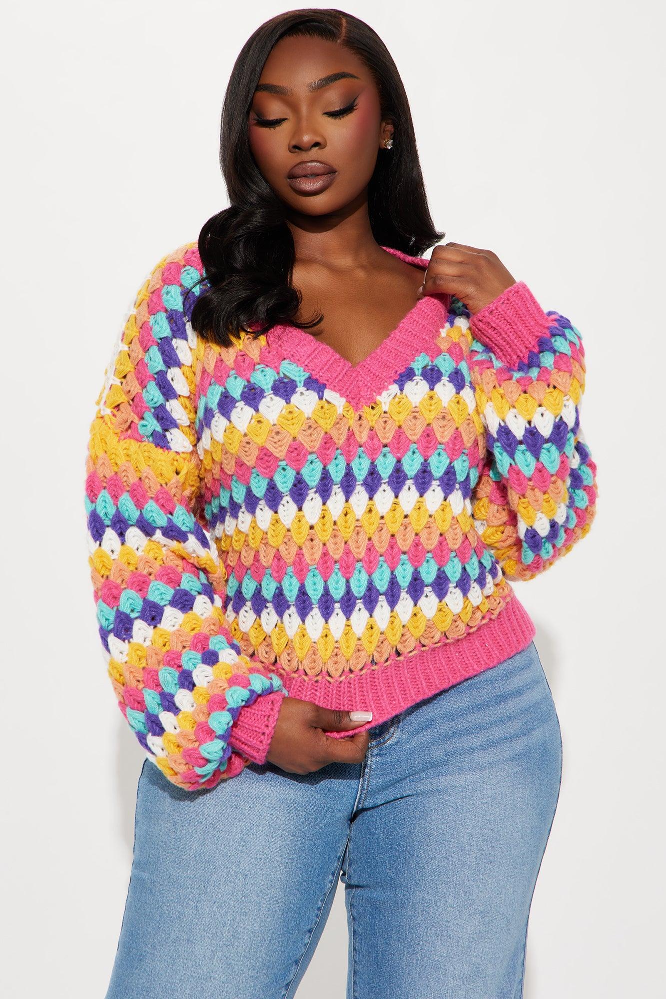 My Best Friends Striped Sweater - Multi Color Product Image