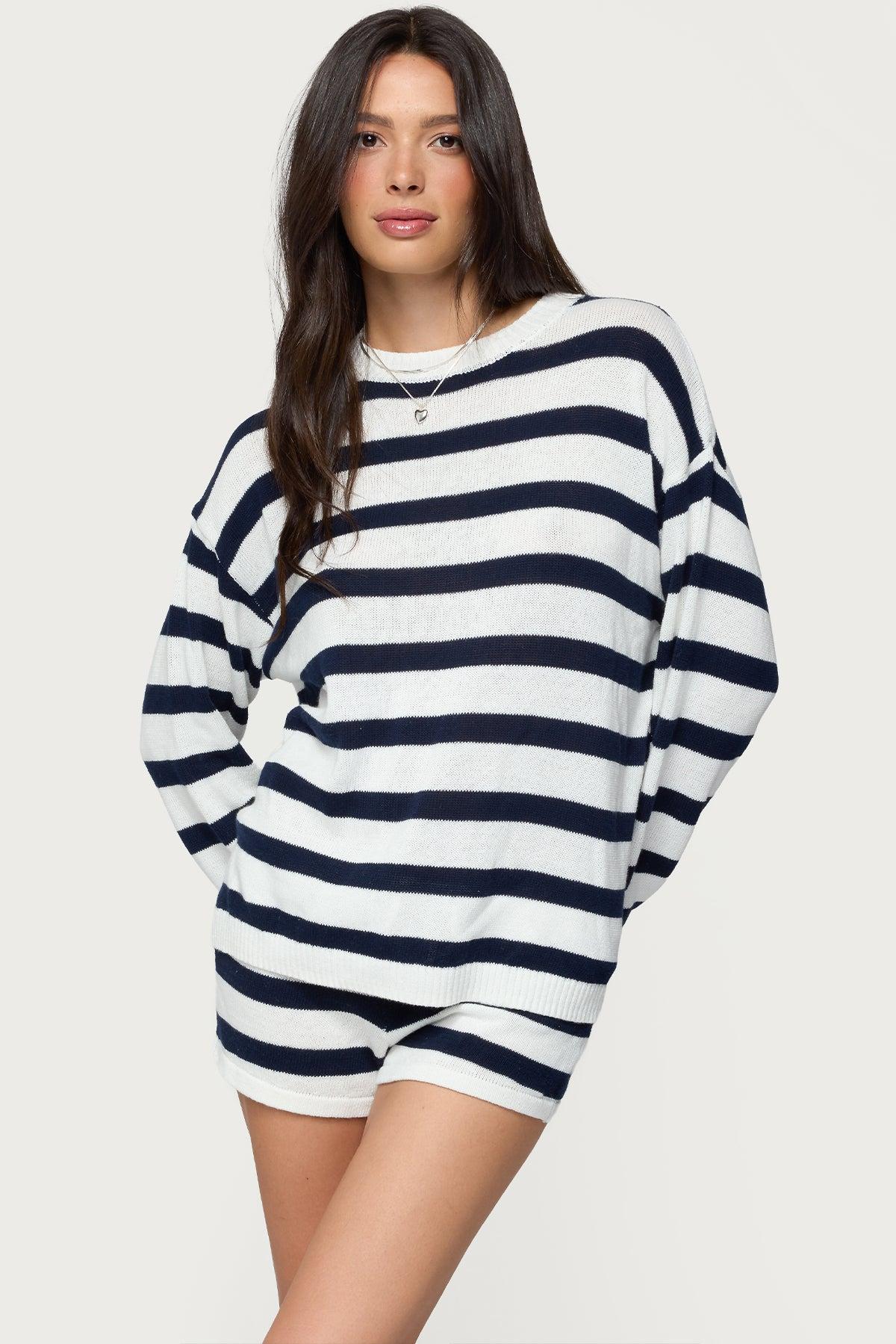Amaris Oversized Striped Knit Sweater Product Image