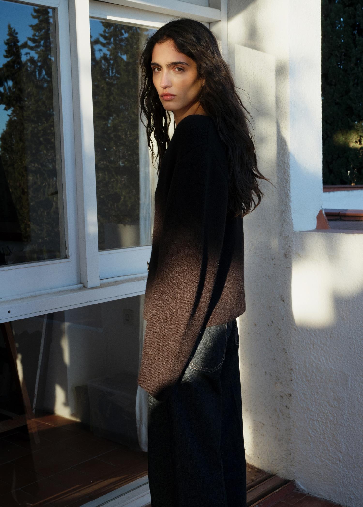 Knitted jacket with jewel buttons - Women | MANGO USA Product Image