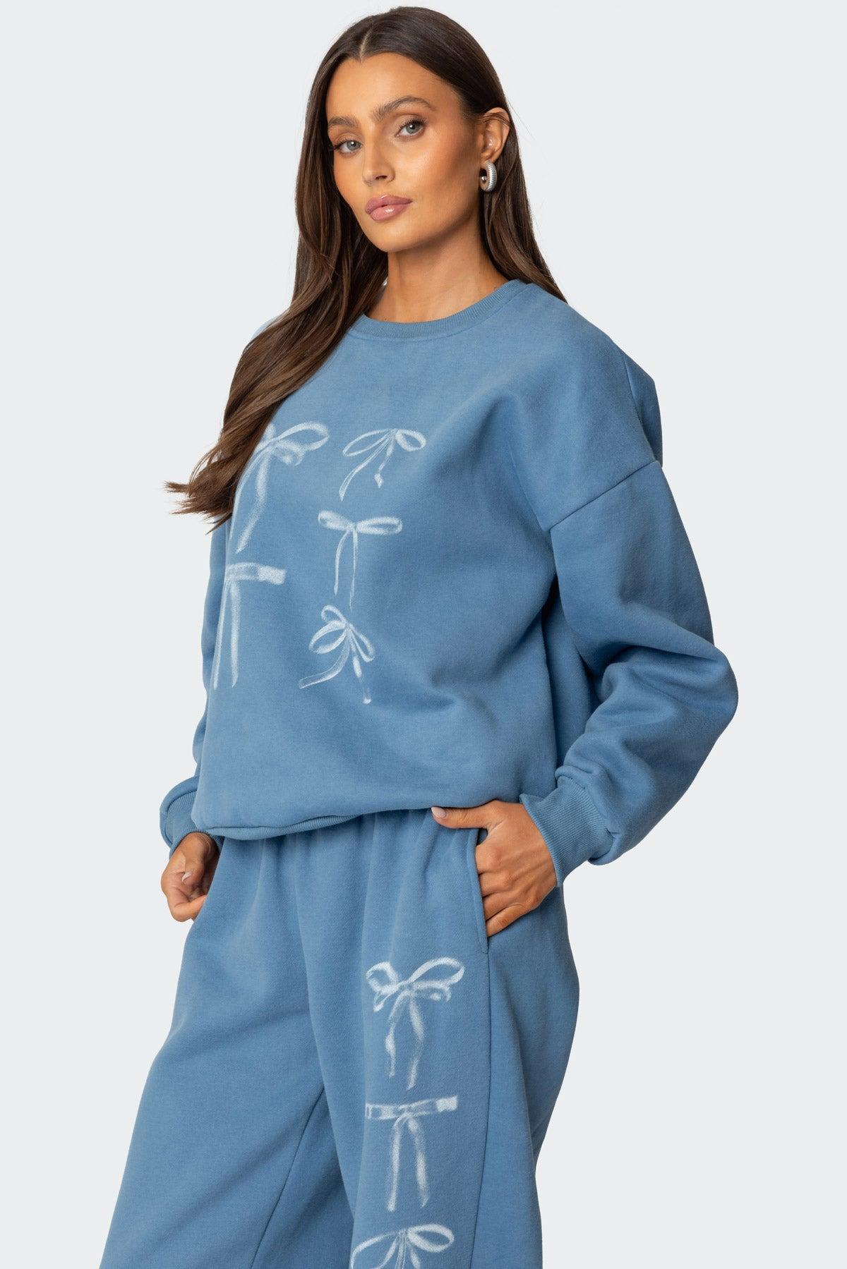 Bow Bliss Oversized Sweatshirt Product Image