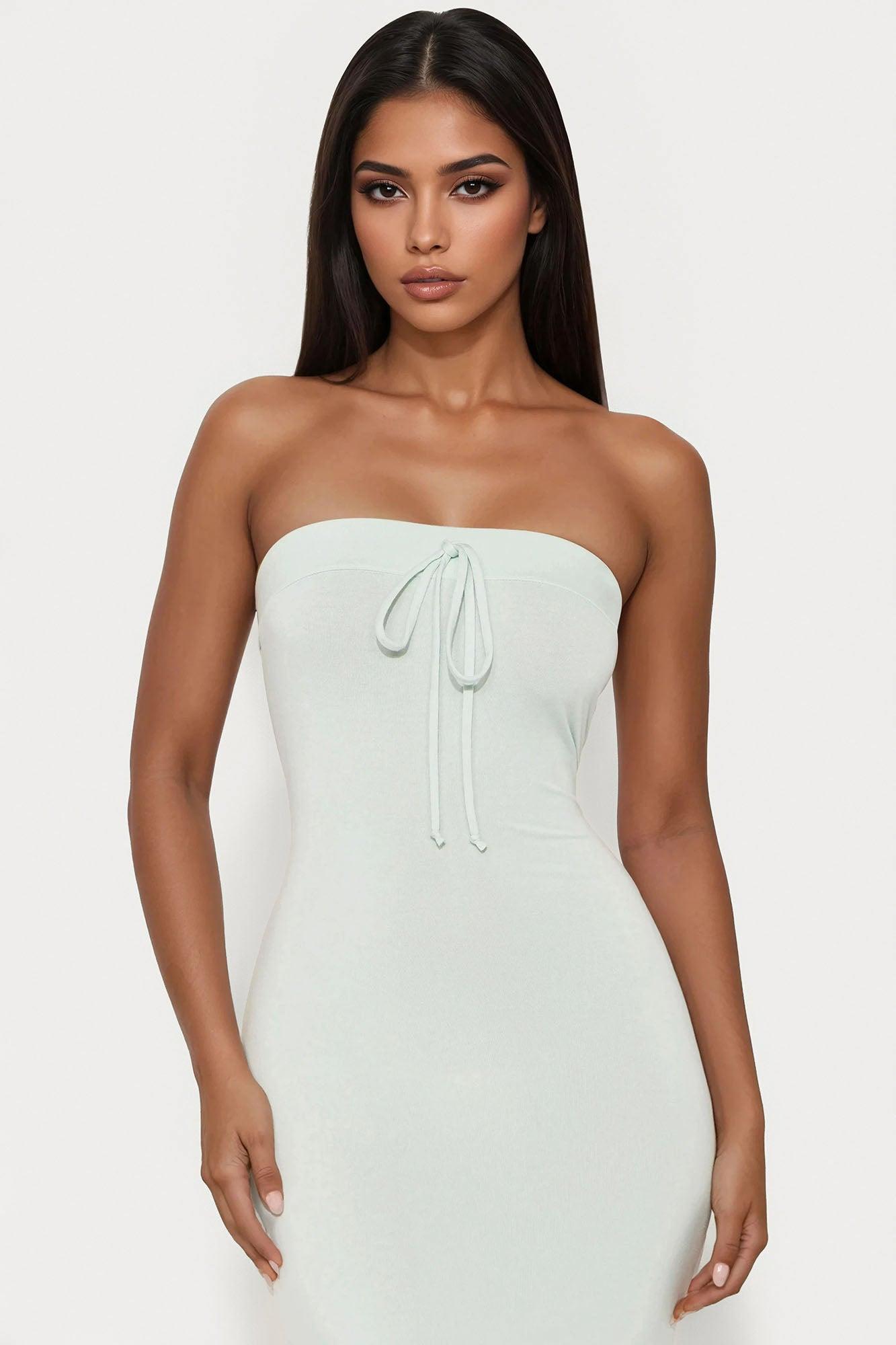 Presley Tie Front Maxi Dress - Mint Female Product Image