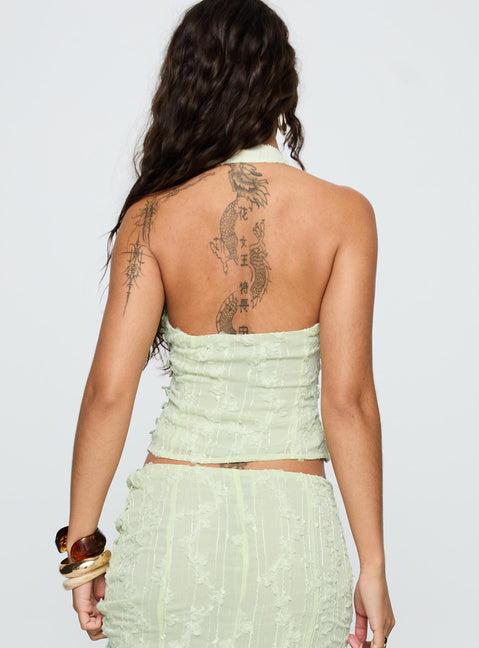 Aspyn Halter Top Sage Product Image