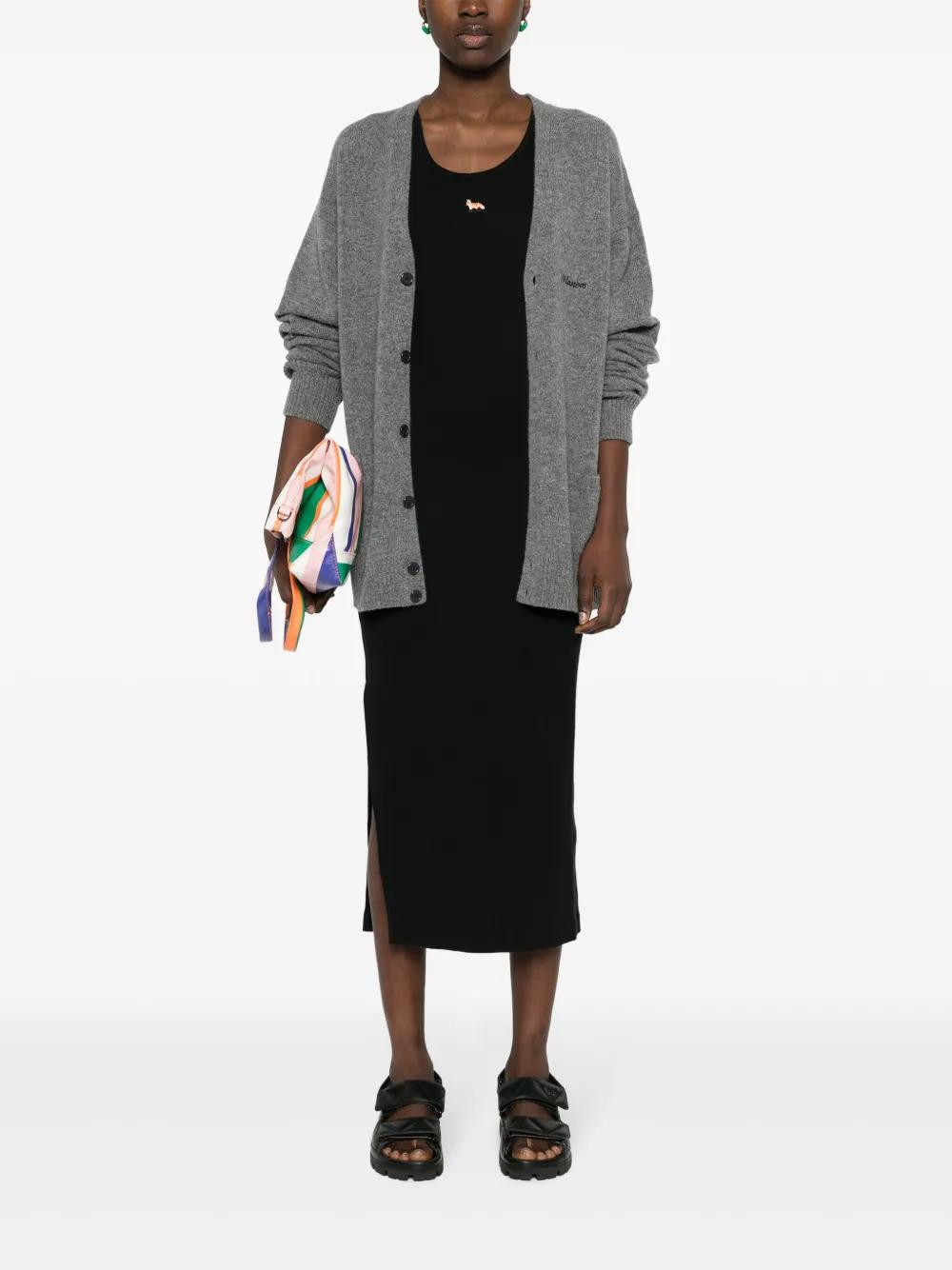 fox-motif ribbed midi dress Product Image