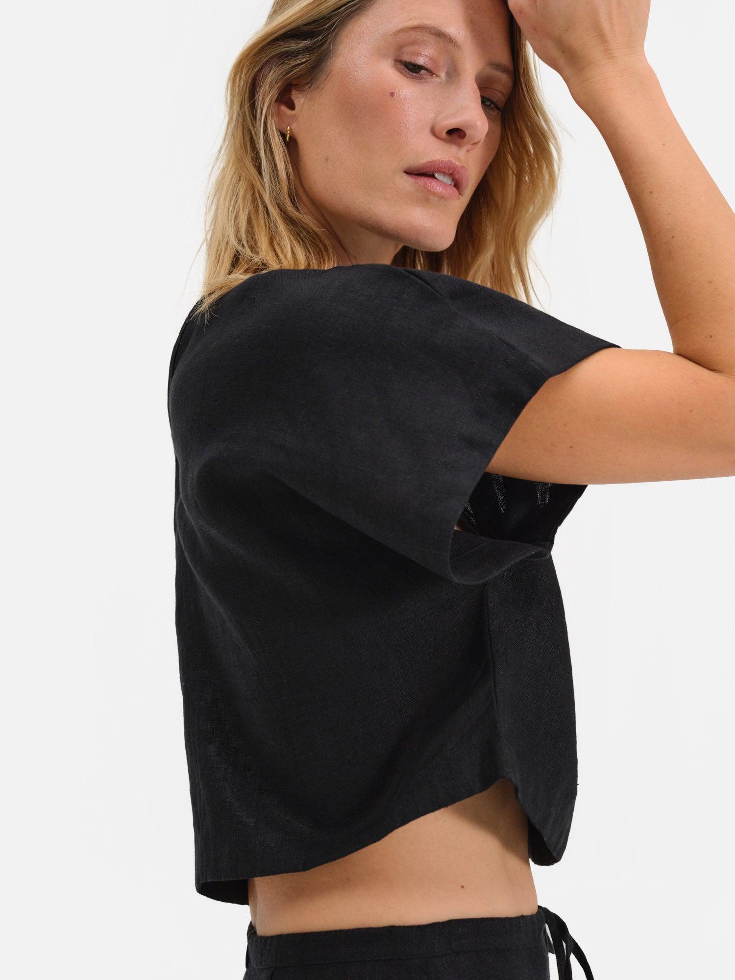 Organic Linen Midi Skirt Female Product Image