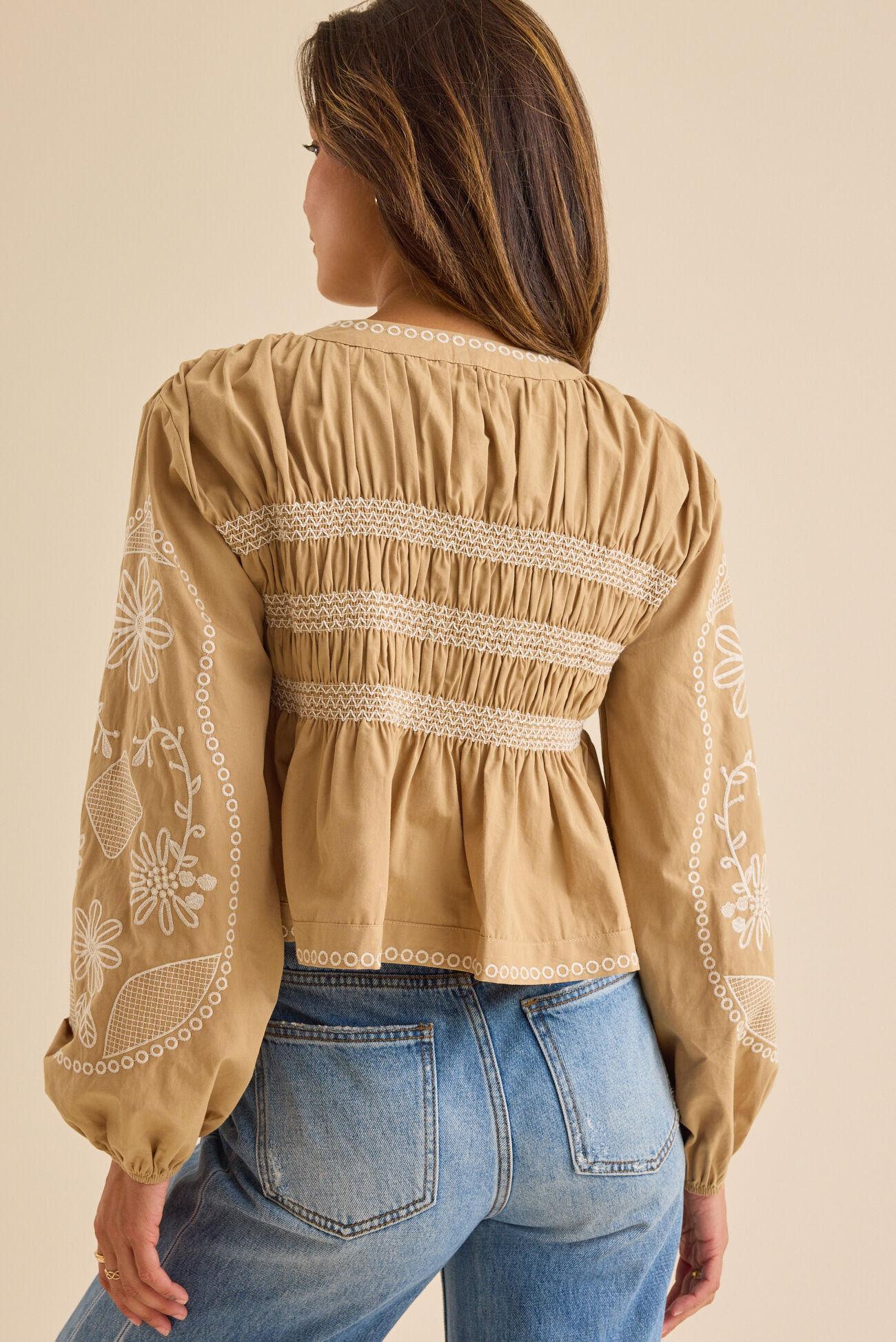 Kaylin Embroidered Babydoll Top Product Image