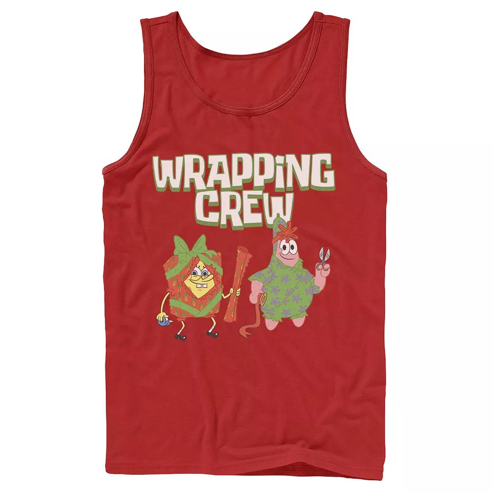 Men's Nickelodeon Spongebob Squarepants Patrick Wrapping Crew Christmas Graphic Tank Top,  Product Image