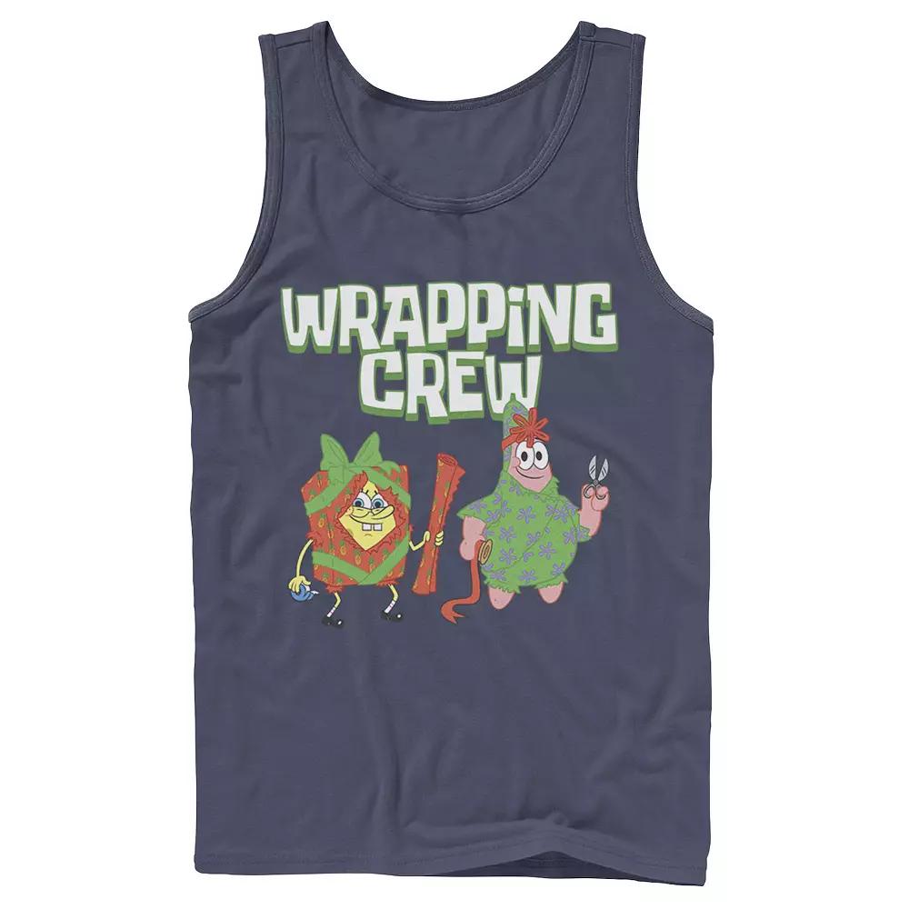Men's Nickelodeon Spongebob Squarepants Patrick Wrapping Crew Christmas Graphic Tank Top,  Product Image