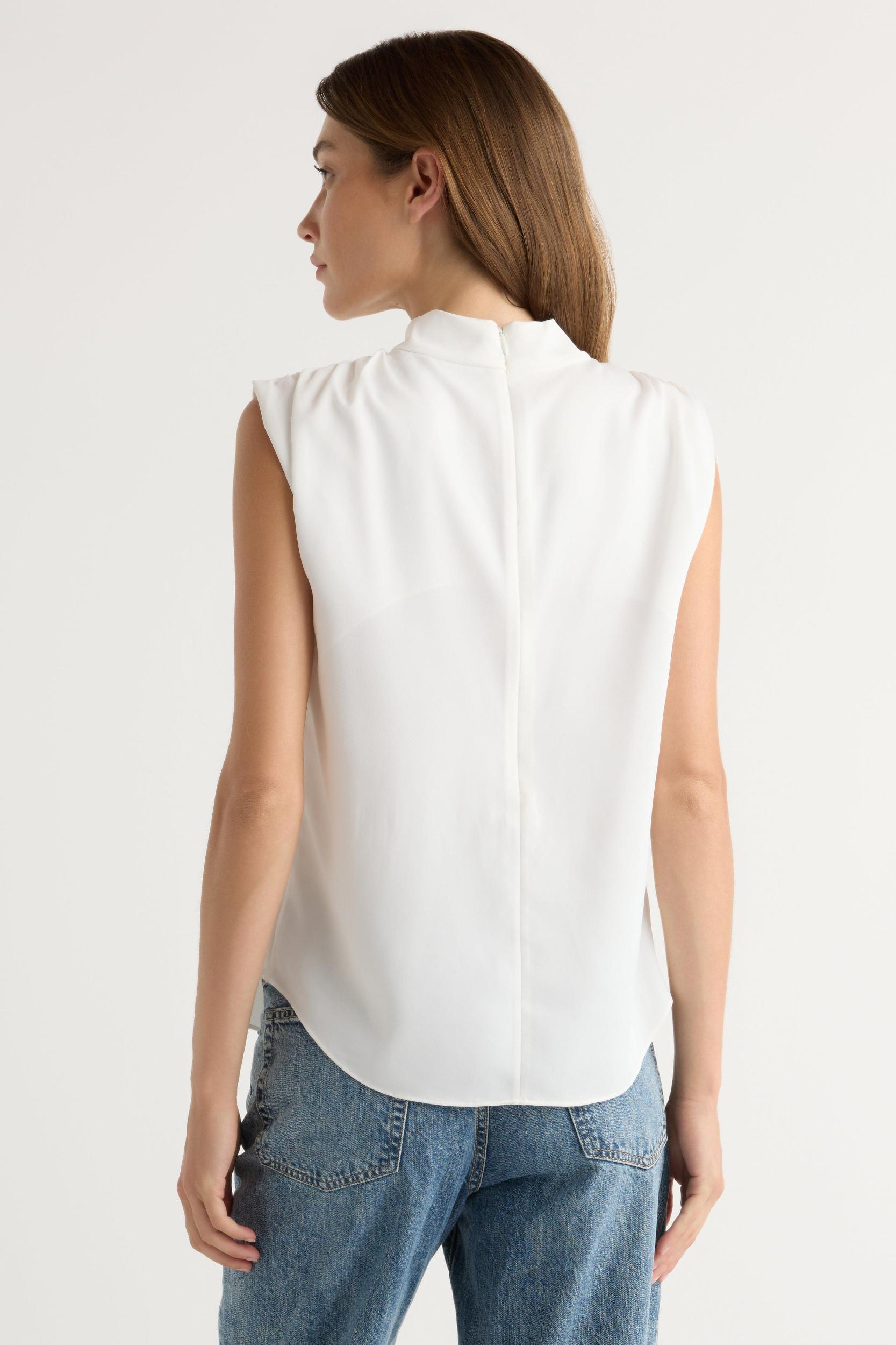 Allegra Gathered-Neck Sleeveless Blouse Product Image