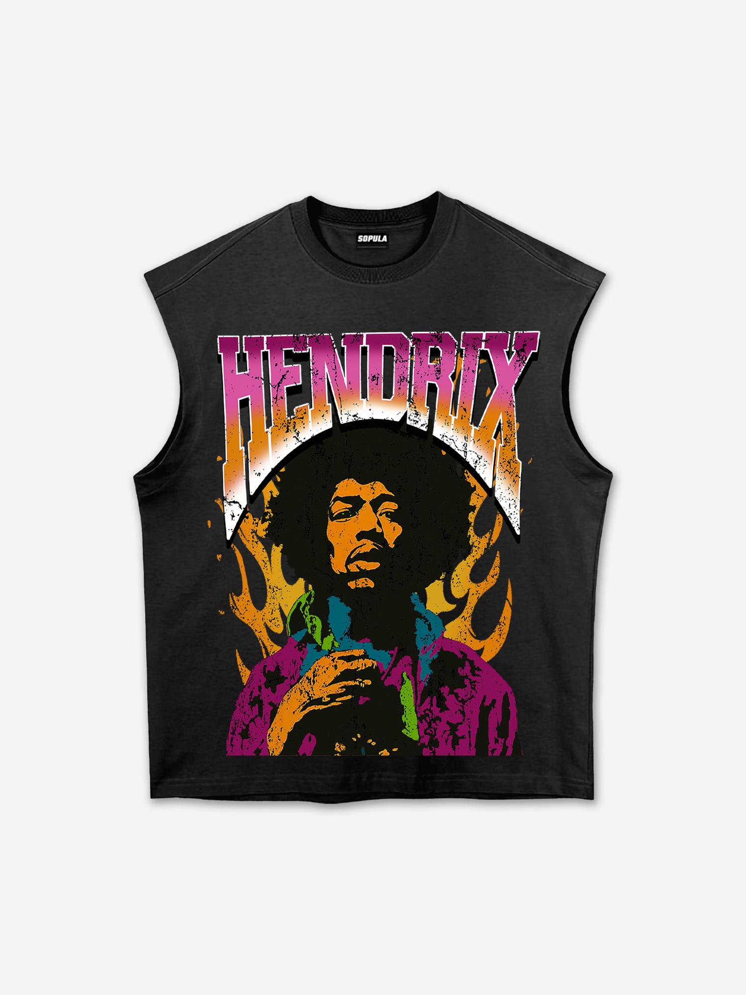 Sopula Jimi Hendrix Print Cotton Tank Top Product Image
