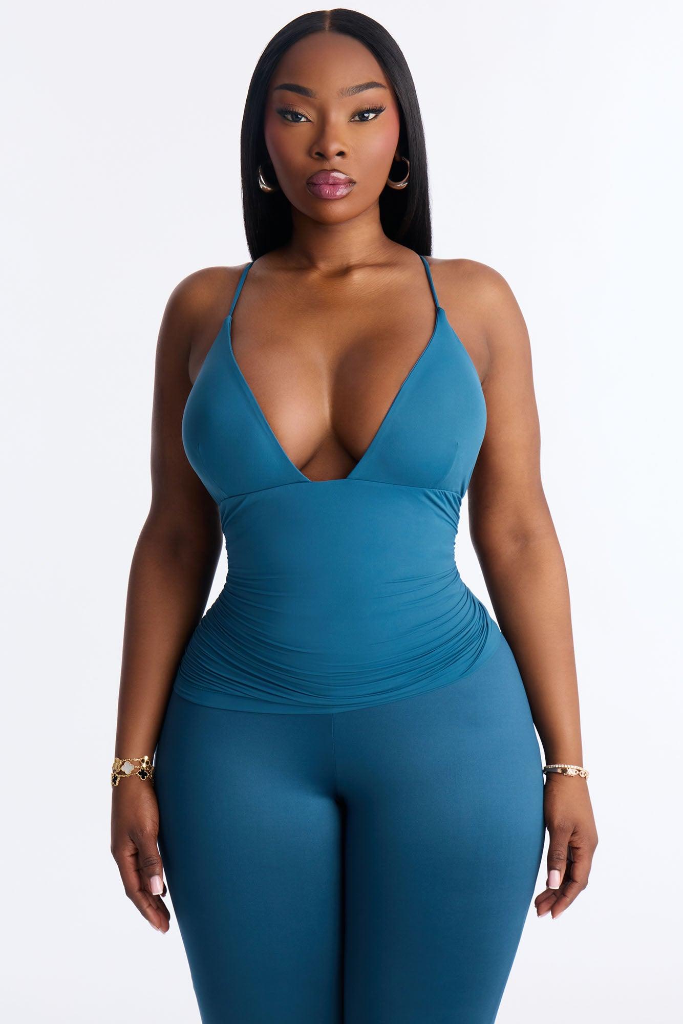 Second Skin Deep U Neck Cami - Teal Female Product Image