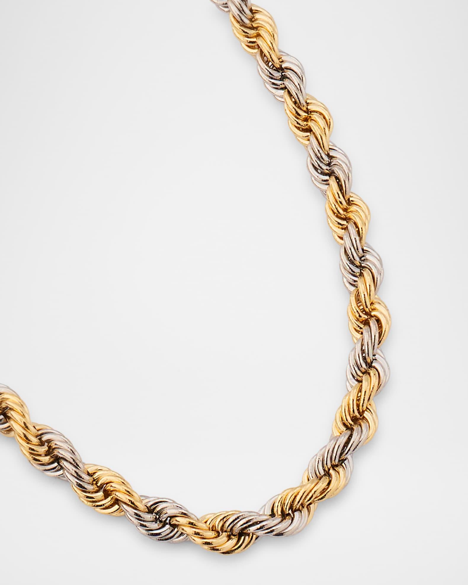 18K and Platinum Rope Chain Bracelet Product Image