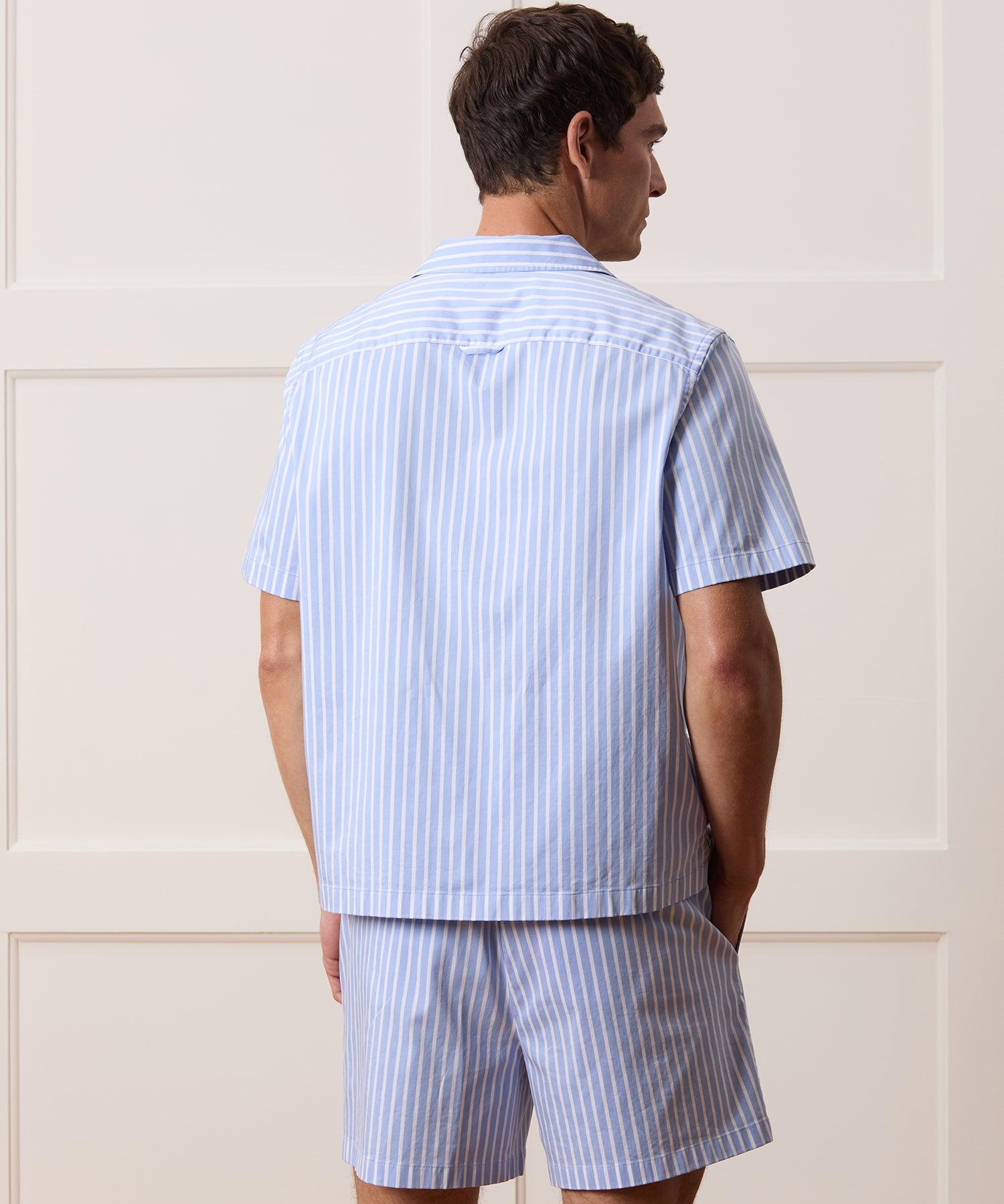 Cropped Poplin Camp Collar Shirt Product Image