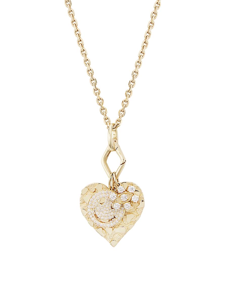 Womens Multi-Charm 14K Gold & Diamond Necklace Product Image