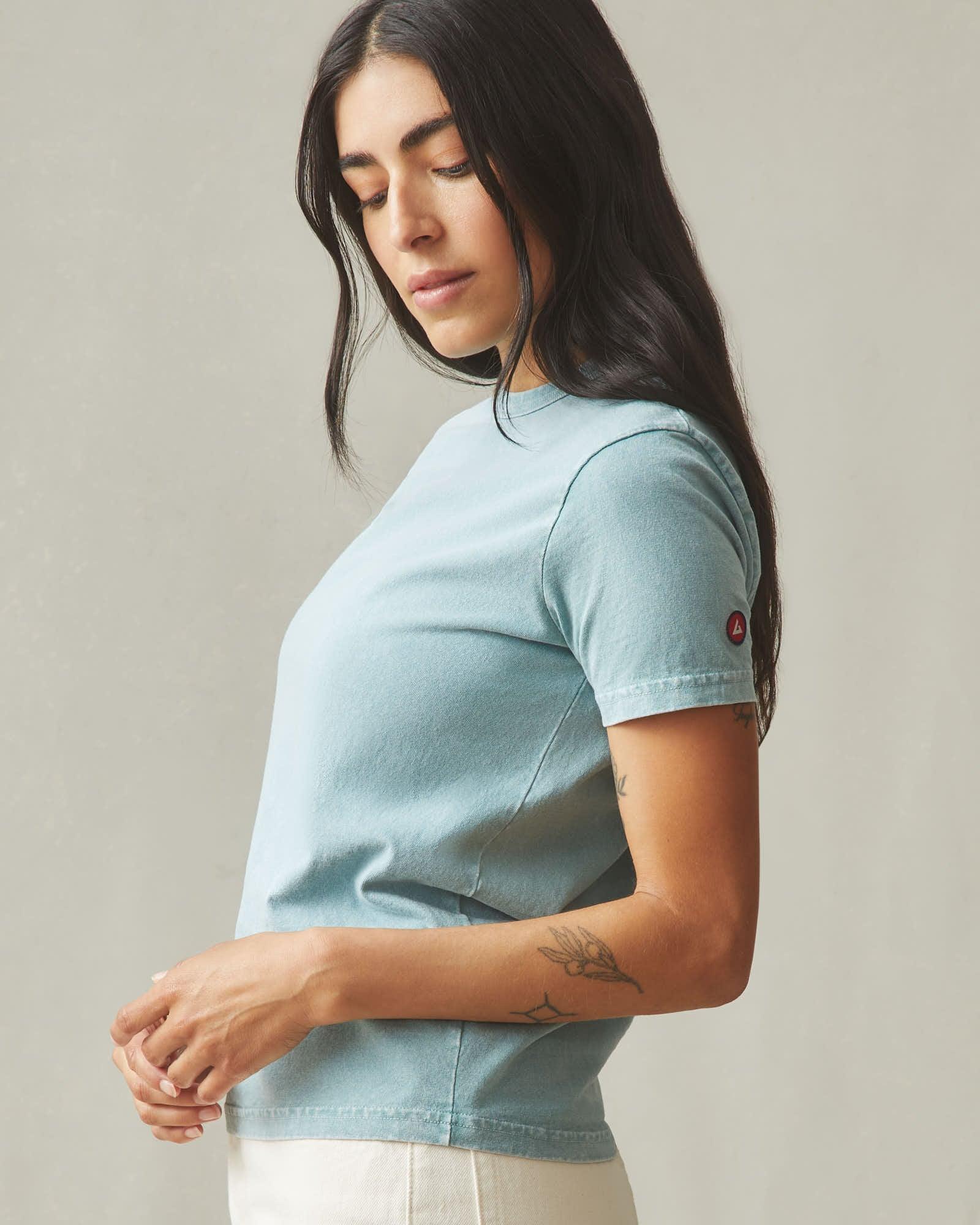 Women's Vintage Crew Tee - Mineral Wash Blue Mineral Product Image