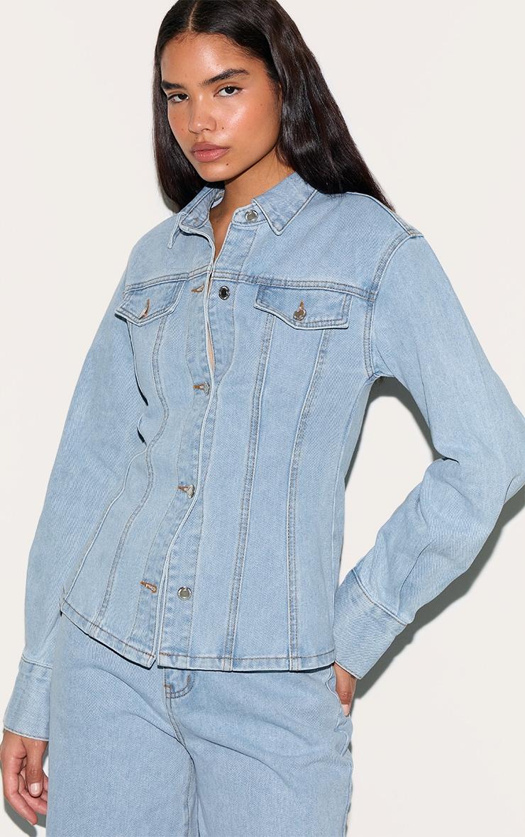 Tall Light Blue Wash High Waist Wide Leg Jeans Product Image