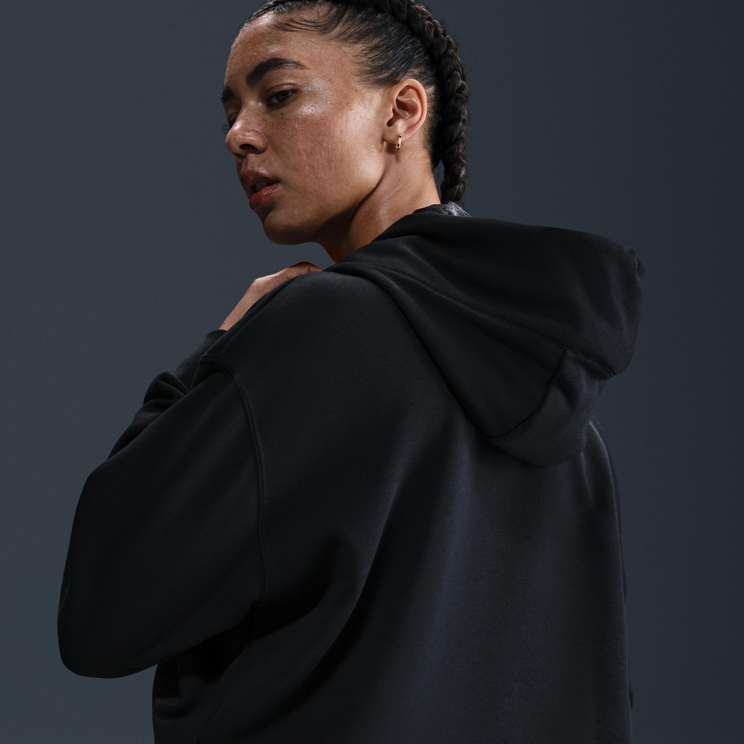 Nike Womens Aja Wilson Oversized Cropped Basketball Hoodie | HM7707-011 Product Image