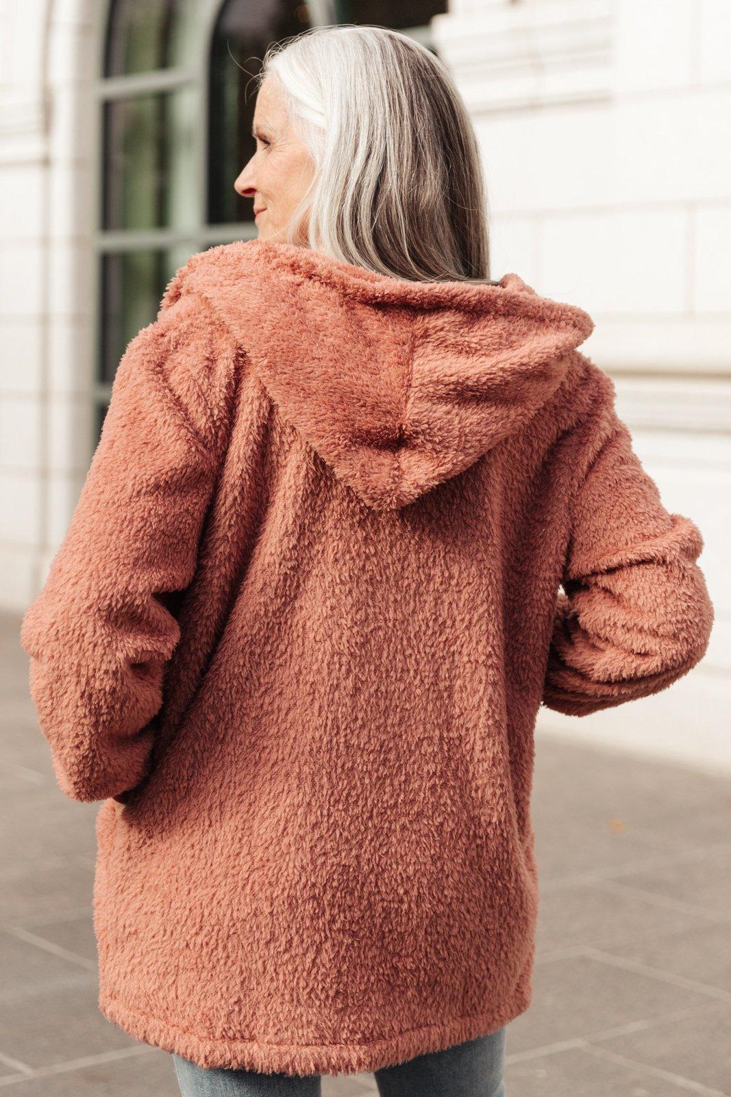 At The Lodge Fuzzy Cardigan in Mauve (Online Exclusive) Product Image