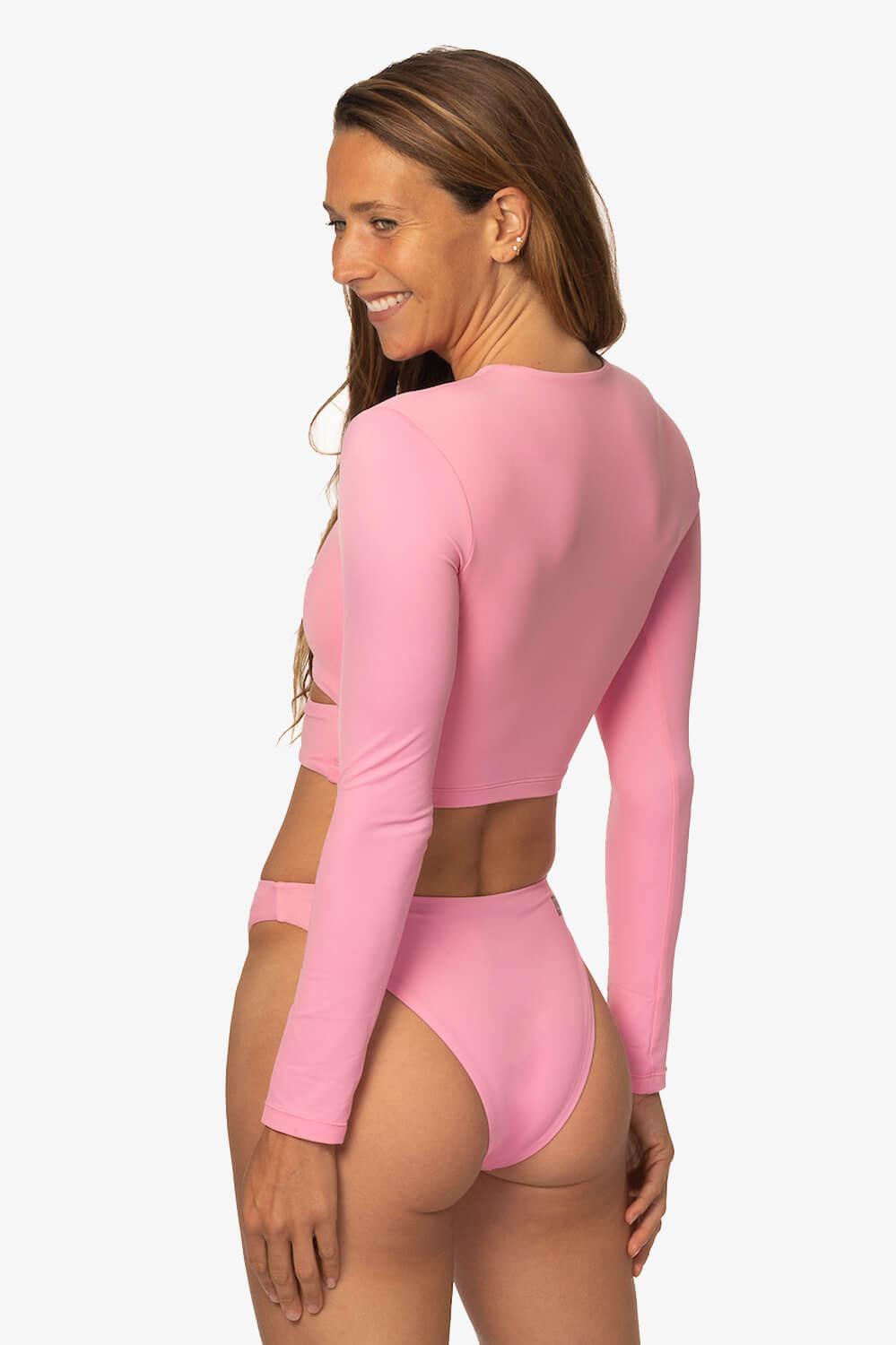 Taranaki Long Sleeved Crop Cut-Out Rashguard - Dazzle Female Product Image