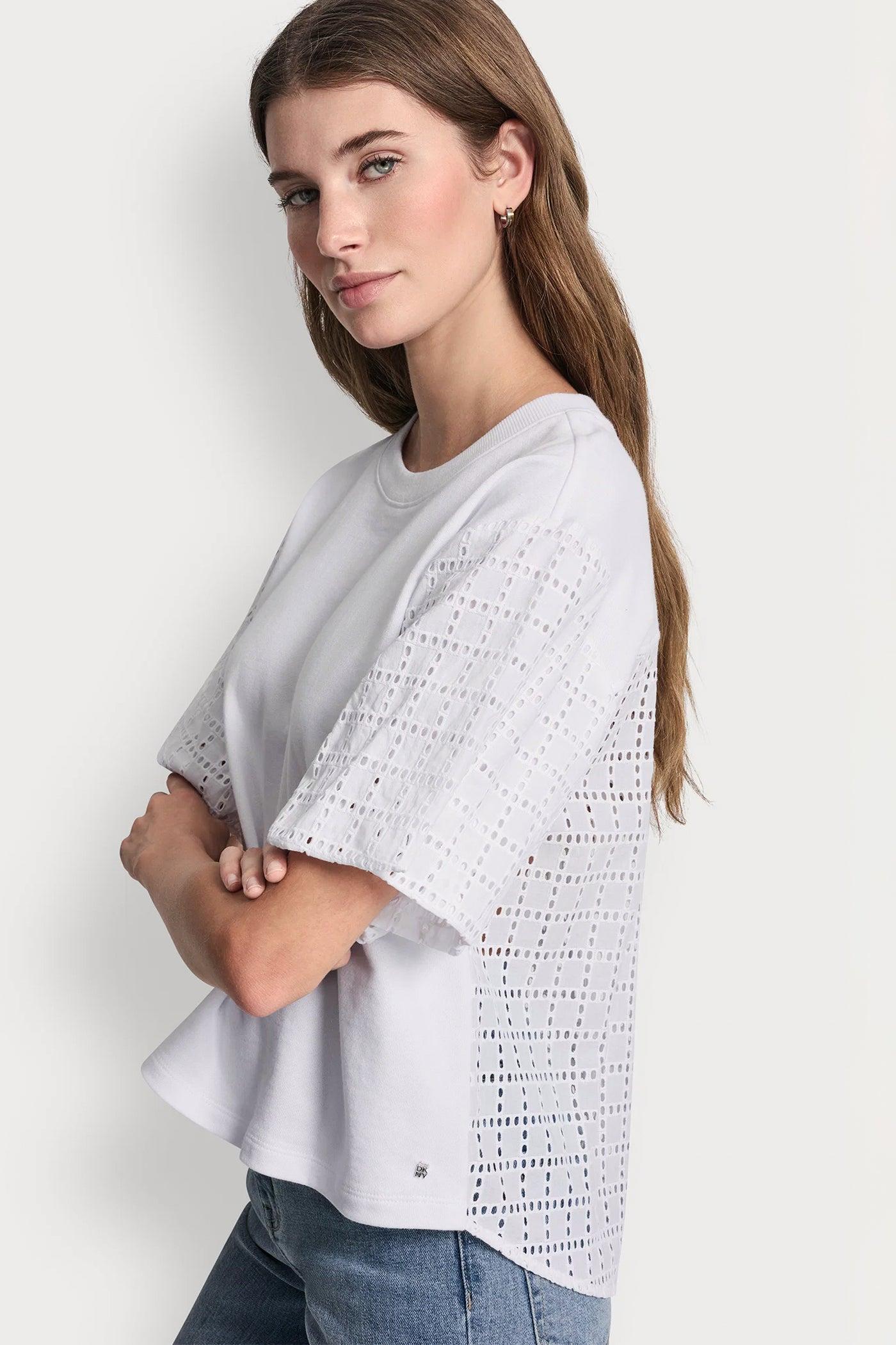 EYELET PUFF SLEEVE SHIRT Product Image