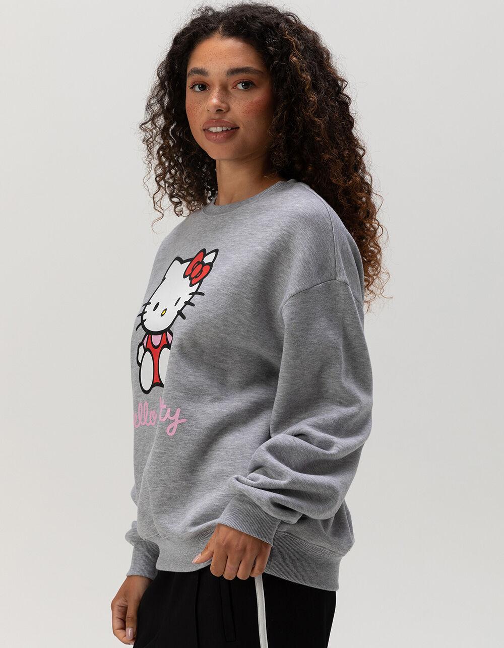 SANRIO Hello Kitty Womens Crewneck Sweatshirt - HEATHER GRAY Product Image